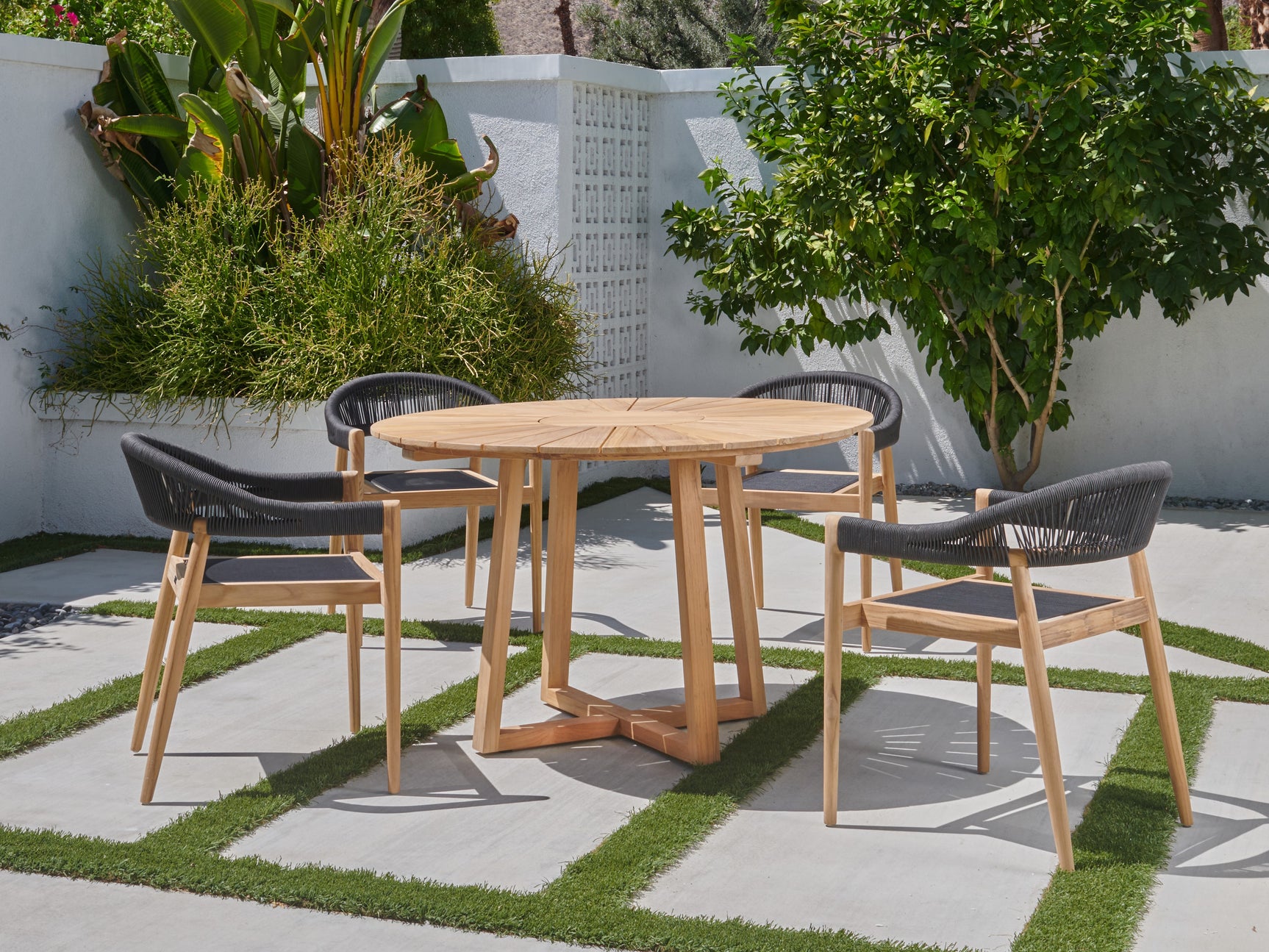 Klint Teak Outdoor Dining Stacking Armchair (Set of 4) - Ornate Home