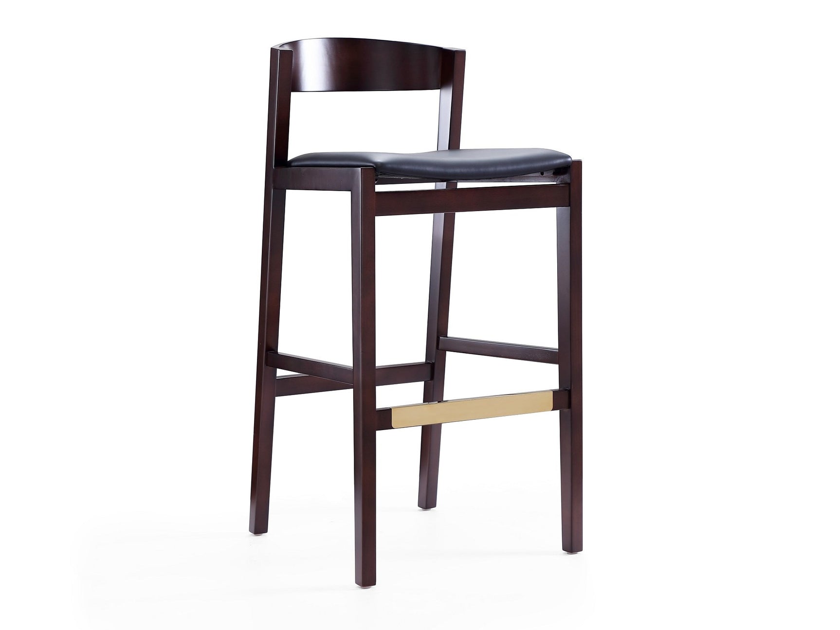 Klismos Barstool in Black and Dark Walnut - Ornate Home