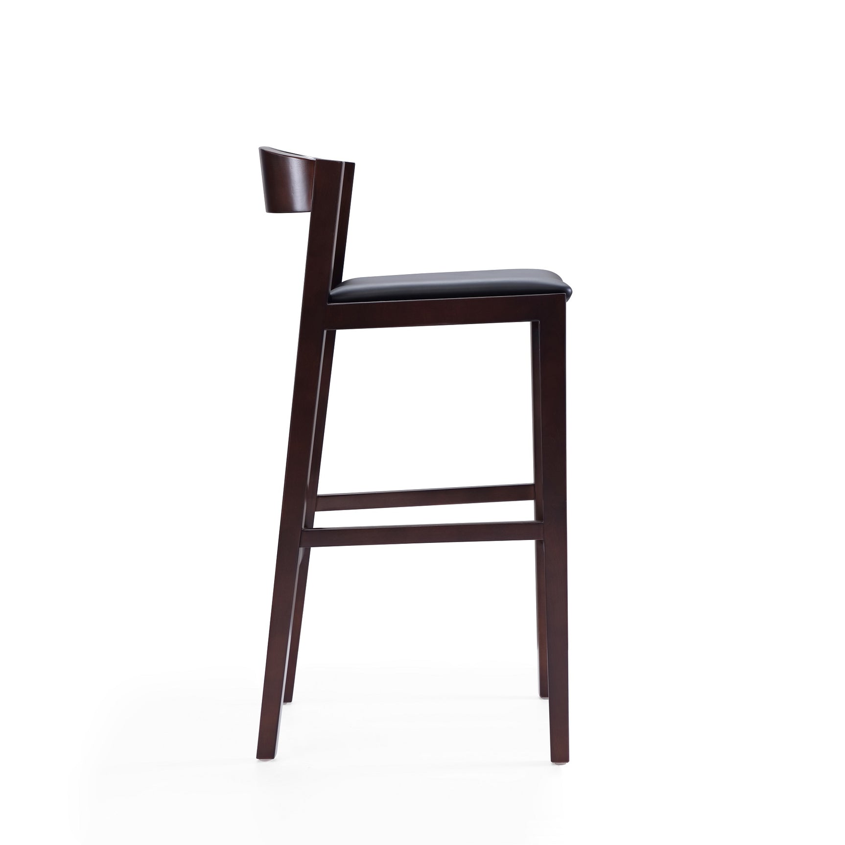 Klismos Barstool in Black and Dark Walnut - Ornate Home