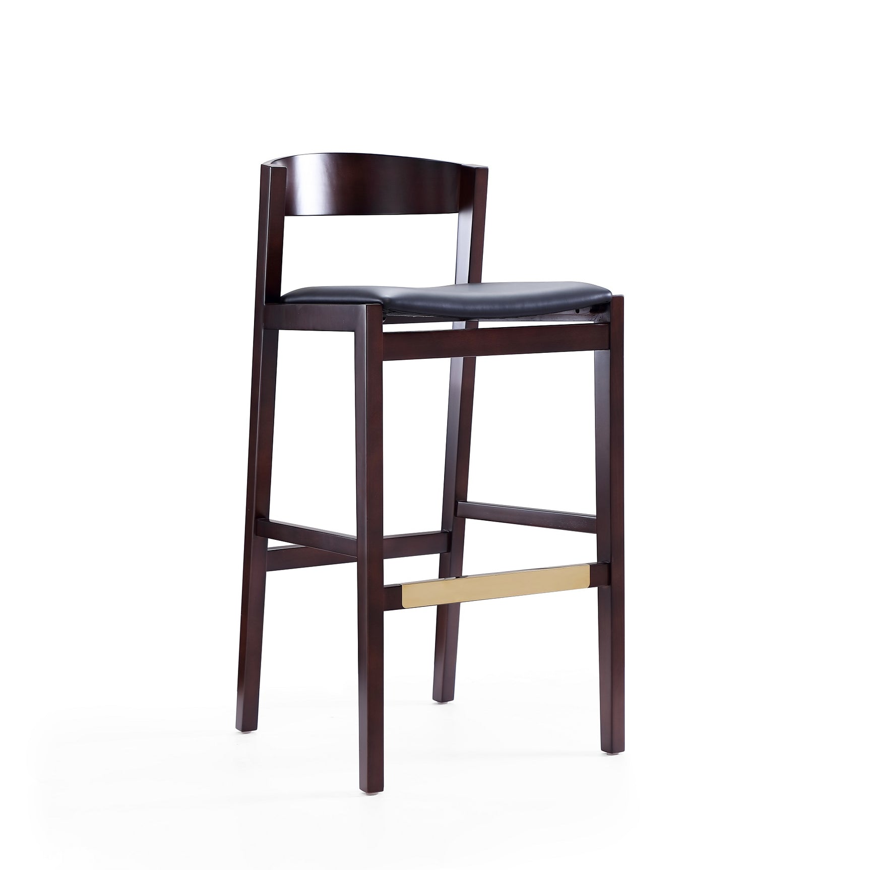 Klismos Barstool in Black and Dark Walnut (set of 2) - Ornate Home