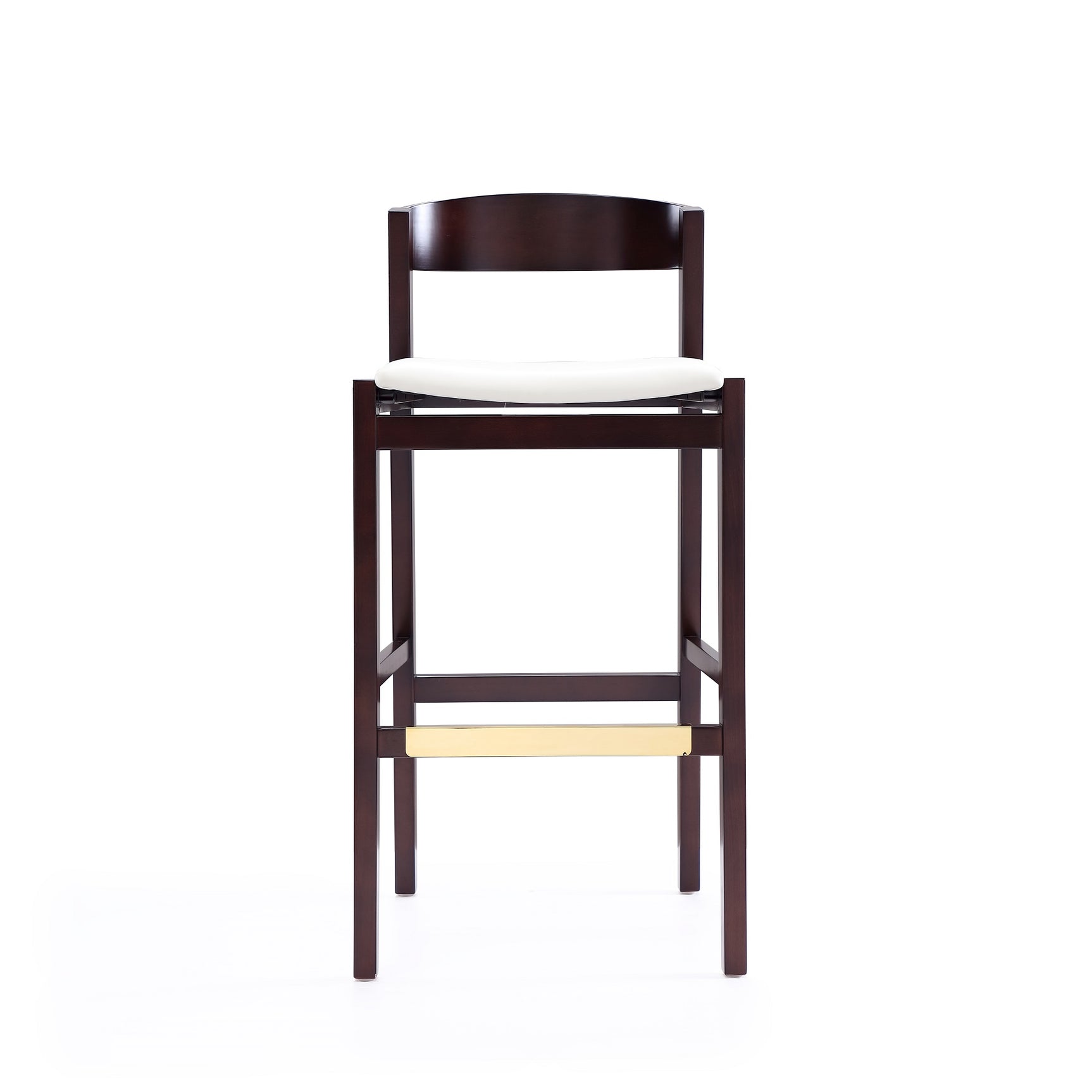 Klismos Barstool in Ivory and Dark Walnut - Ornate Home