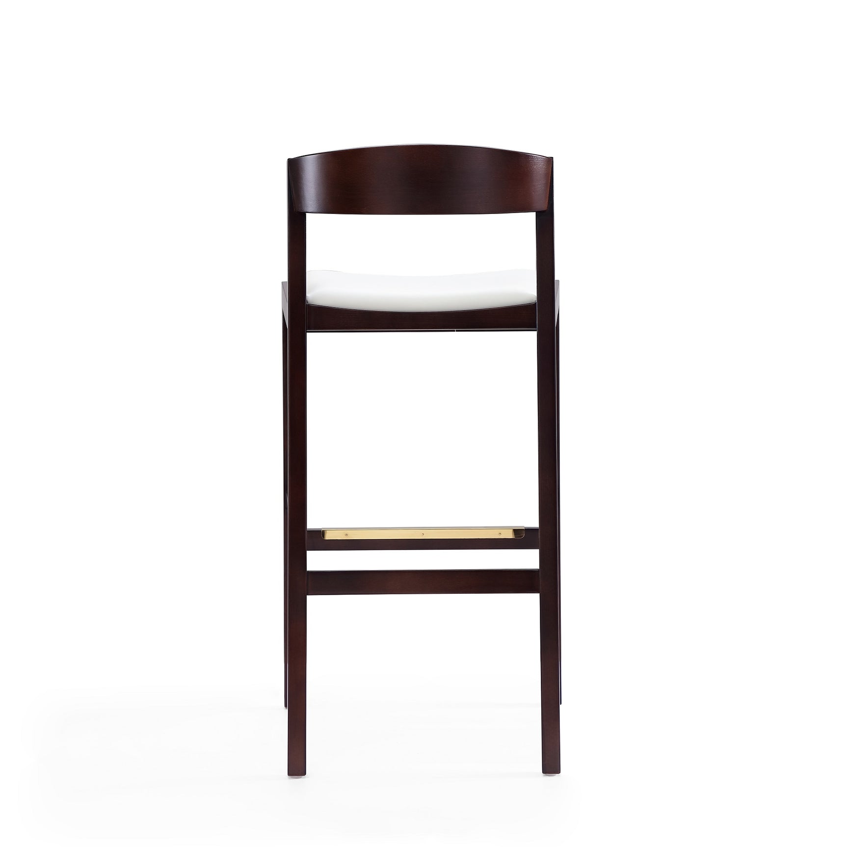 Klismos Barstool in Ivory and Dark Walnut - Ornate Home