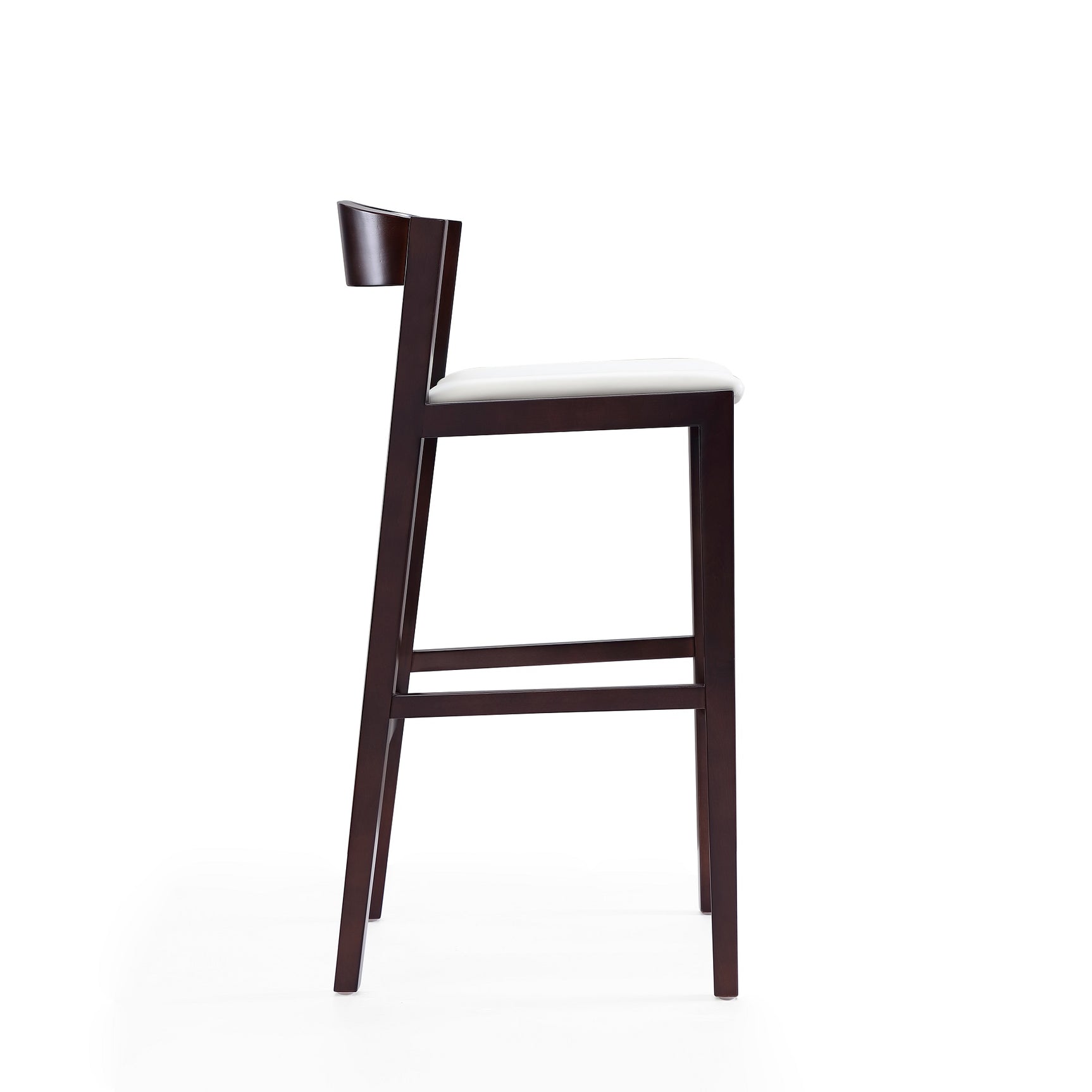Klismos Barstool in Ivory and Dark Walnut (set of 2) - Ornate Home