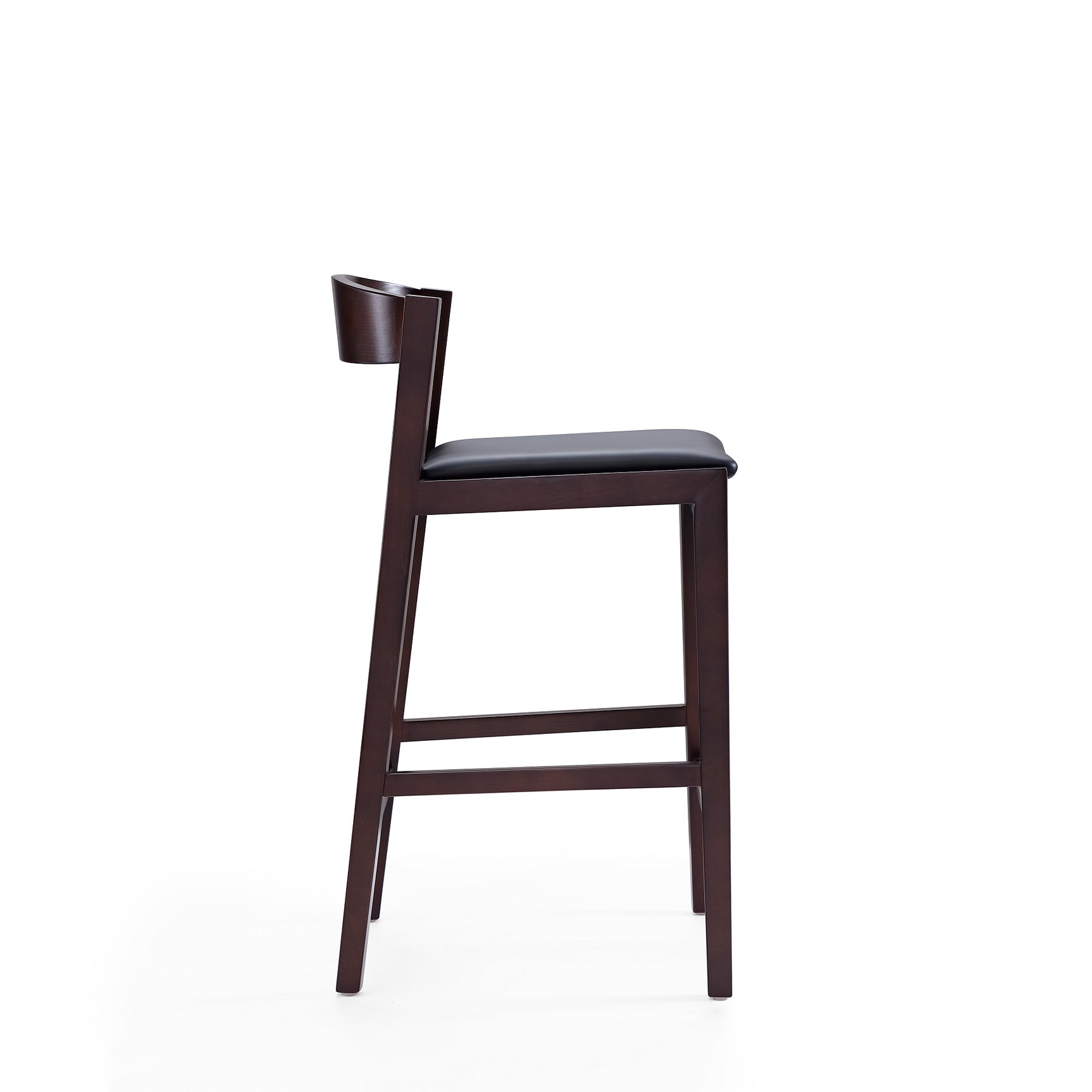 Klismos Counter Stool in Black and Dark Walnut (set of 3) - Ornate Home