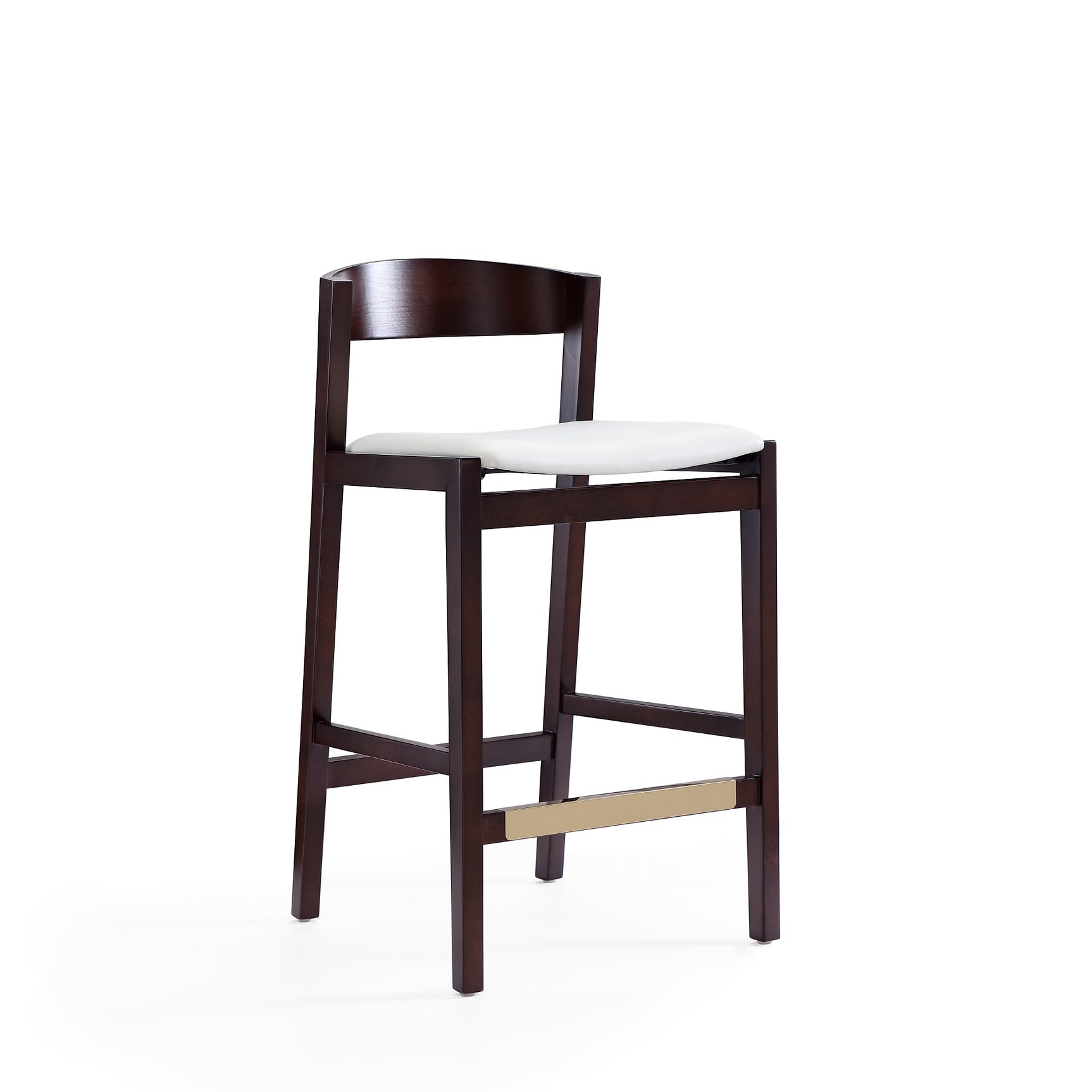 Klismos Counter Stool in Ivory and Dark Walnut (set of 2) - Ornate Home