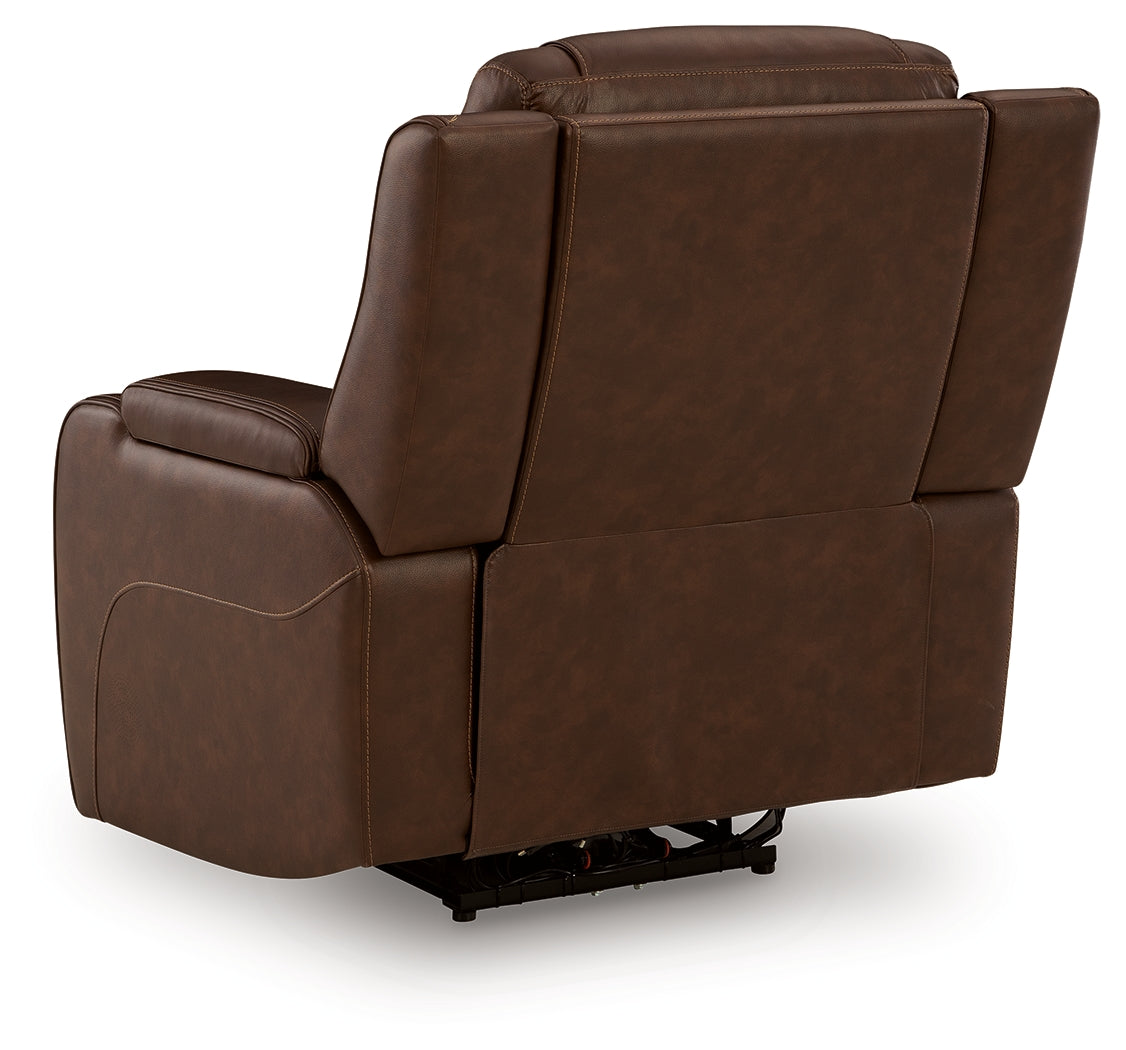 Knightington Brown Power Recliner w/Audio Seating - Ornate Home