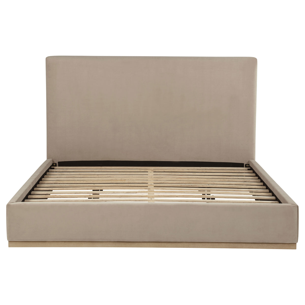 Knox Khaki Eastern King Fabric Upholstered Platform Bed - Ornate Home