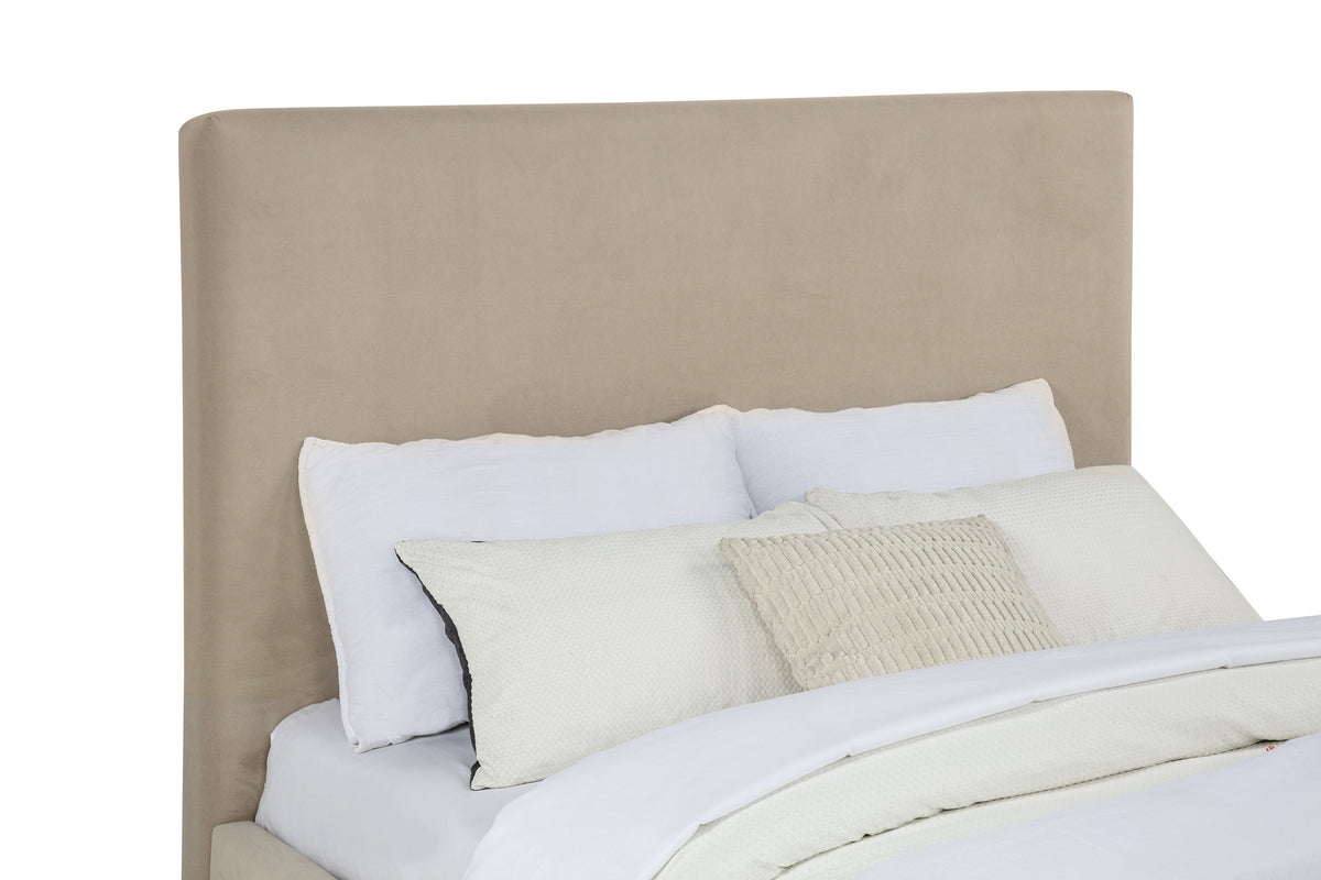 Knox Khaki Queen Fabric Upholstered Platform Bed - Ornate Home