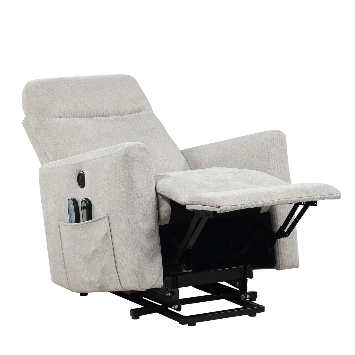 Koa Silver Power Lift Chair With Massage Heat And Charging Port - Ornate Home