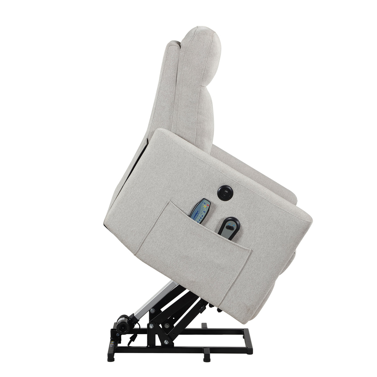 Koa Silver Power Lift Chair With Massage Heat And Charging Port - Ornate Home