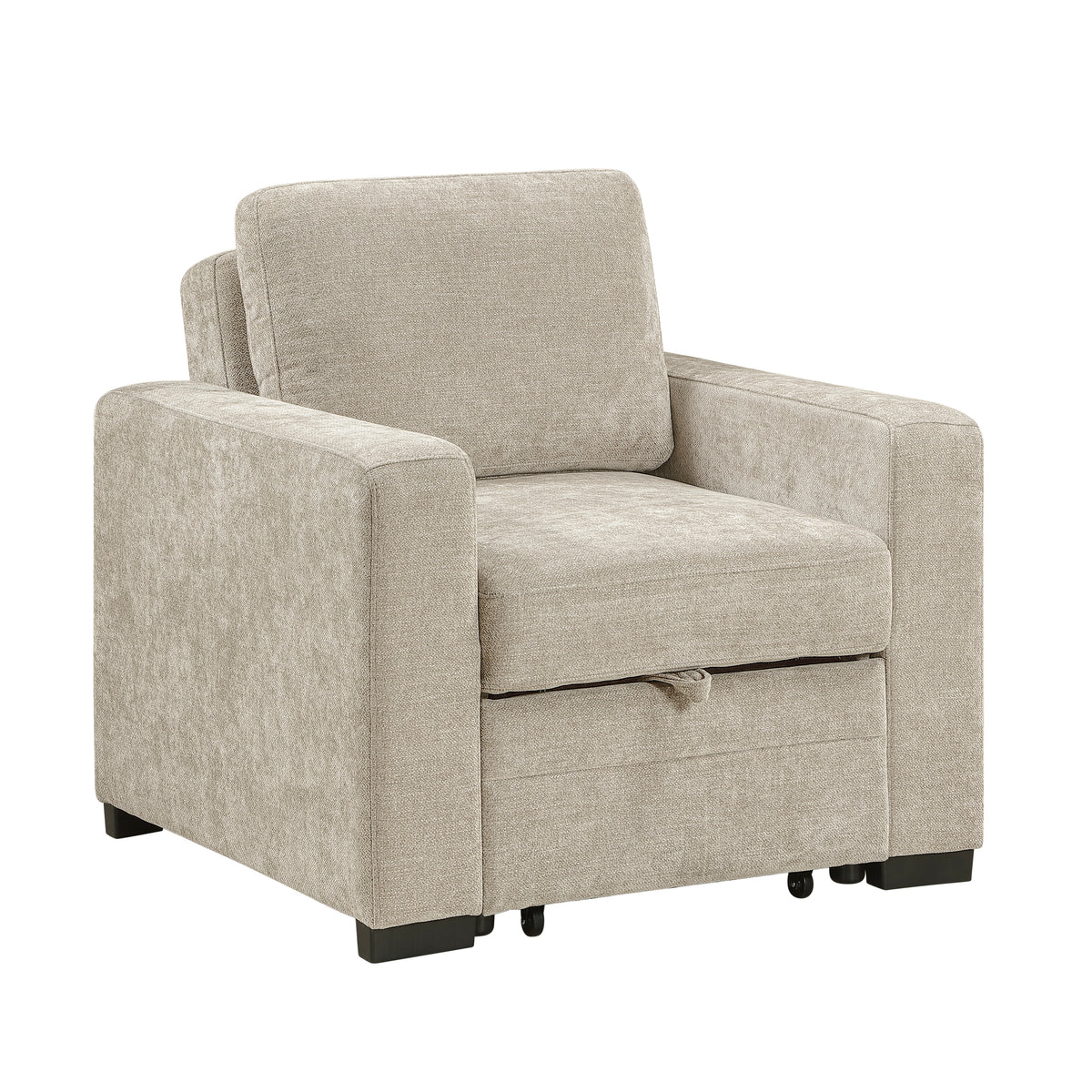 Koben Beige Convertible Chair With Pull-out Bed - Ornate Home