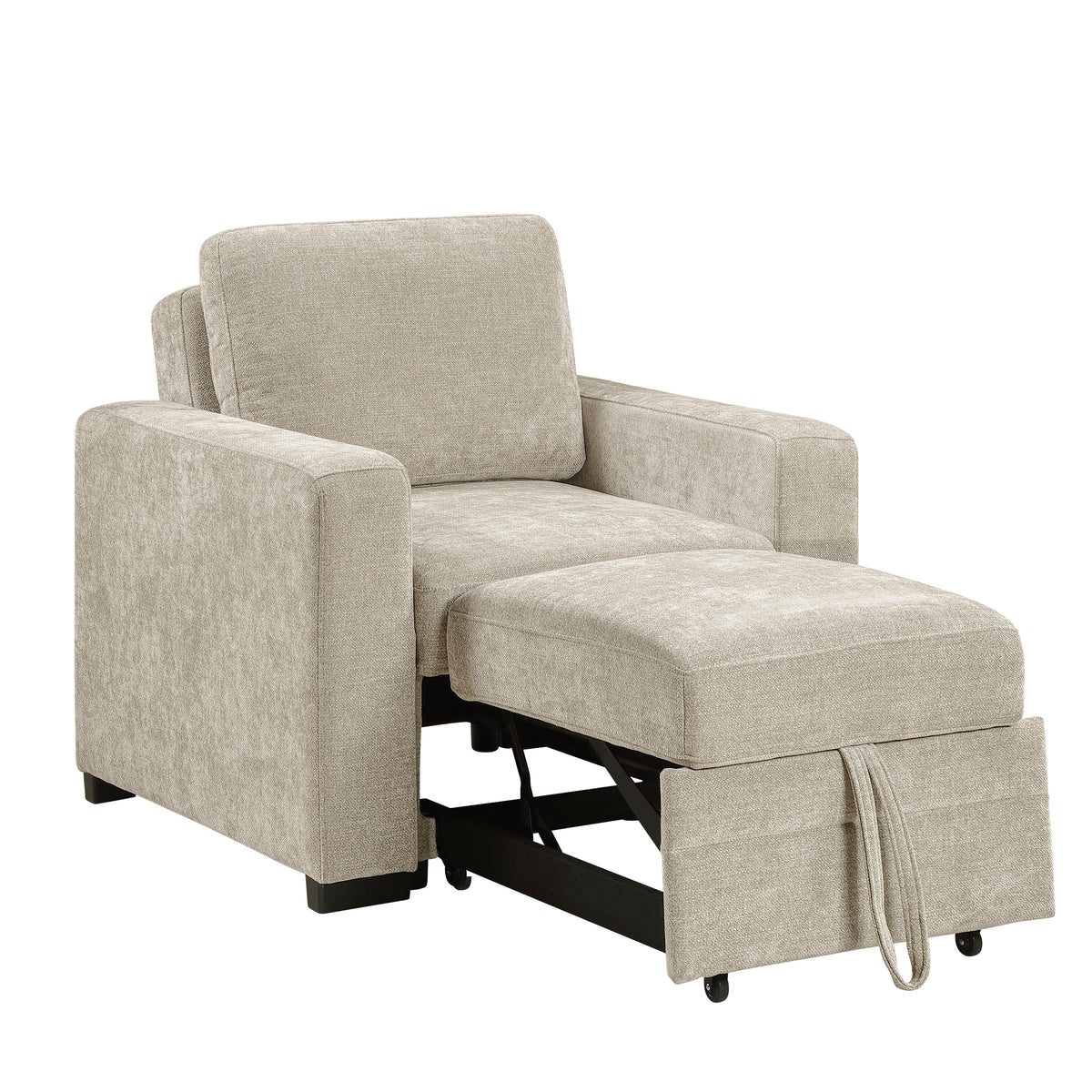 Koben Beige Convertible Chair With Pull-out Bed - Ornate Home