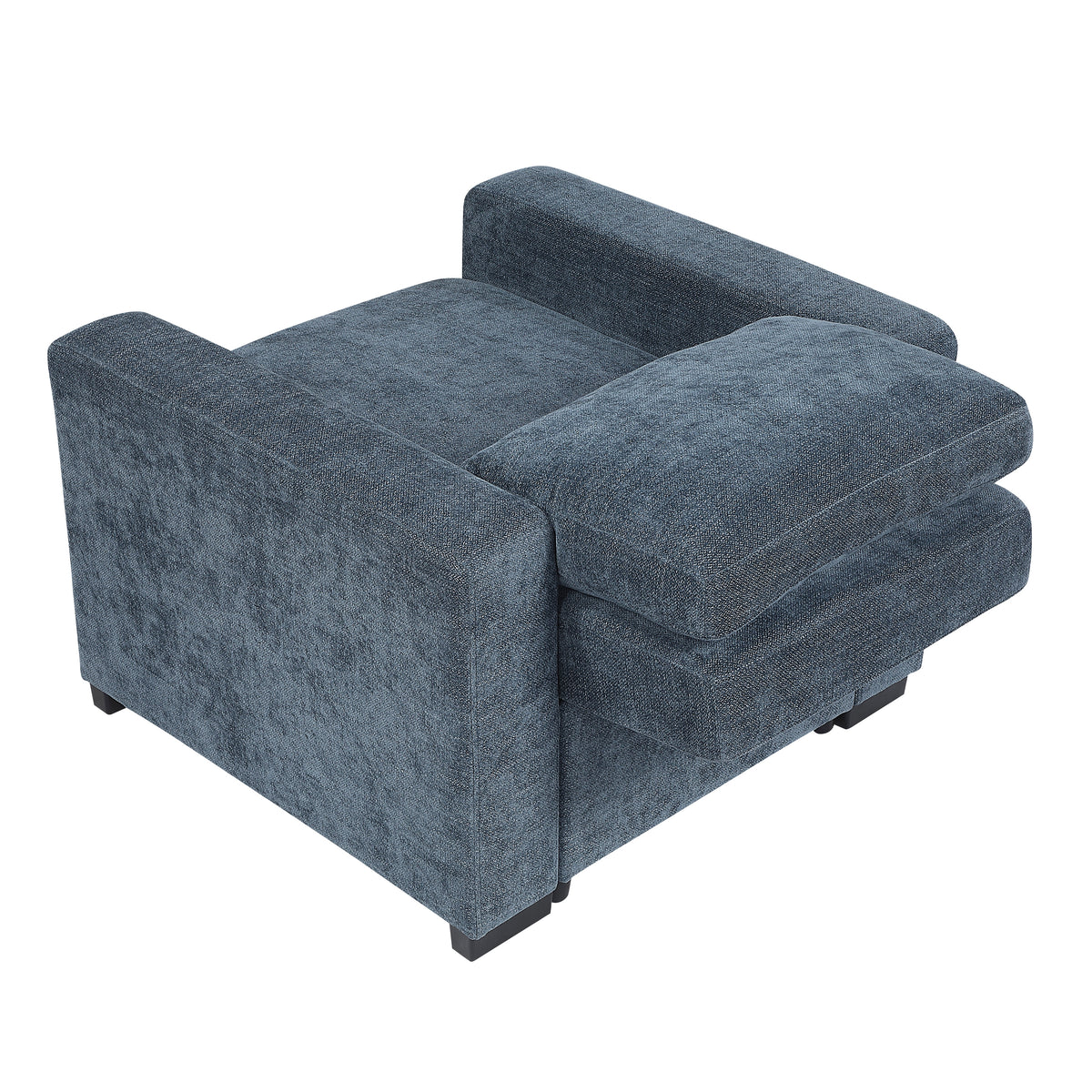 Koben Blue Convertible Chair With Pull-out Bed - Ornate Home
