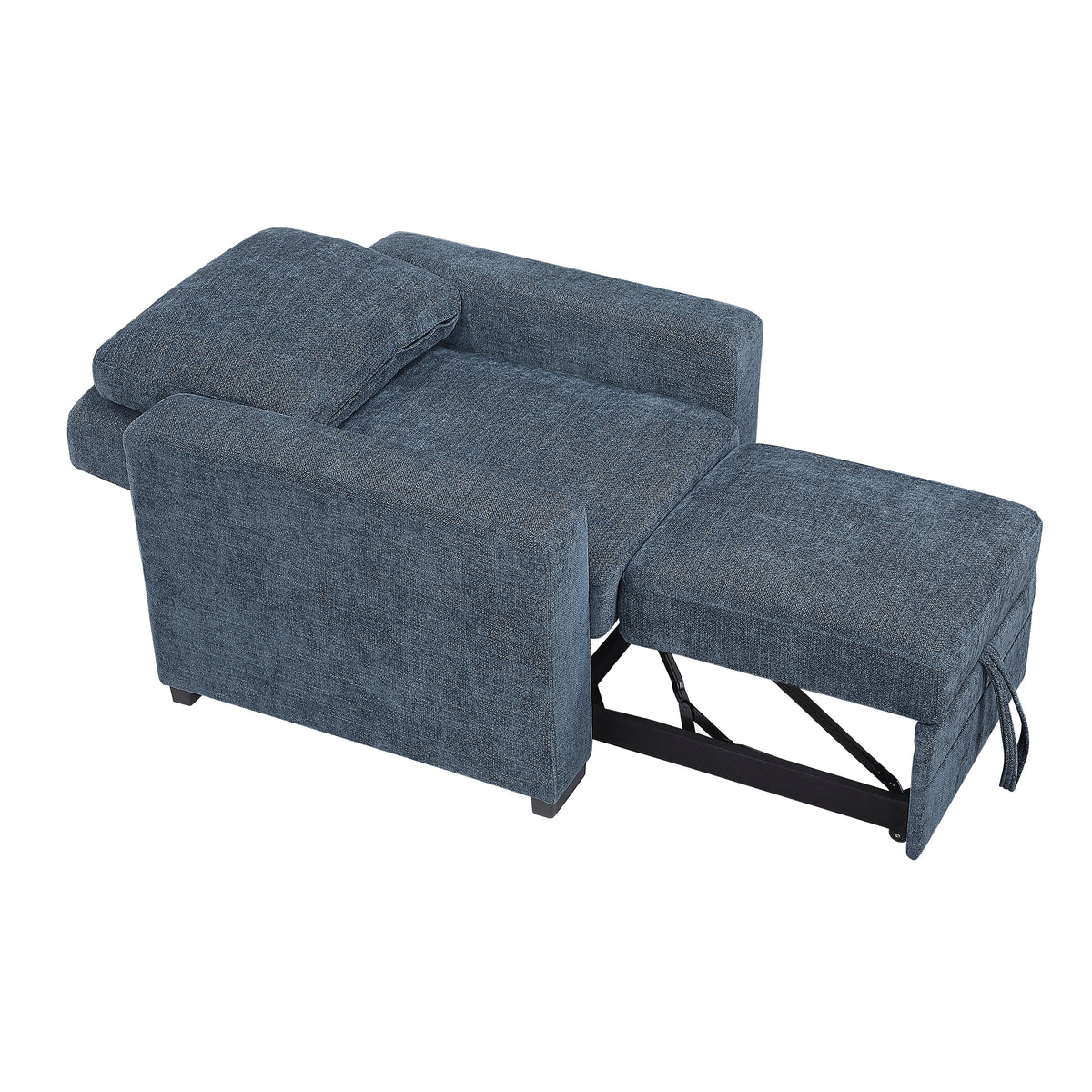 Koben Blue Convertible Chair With Pull-out Bed - Ornate Home
