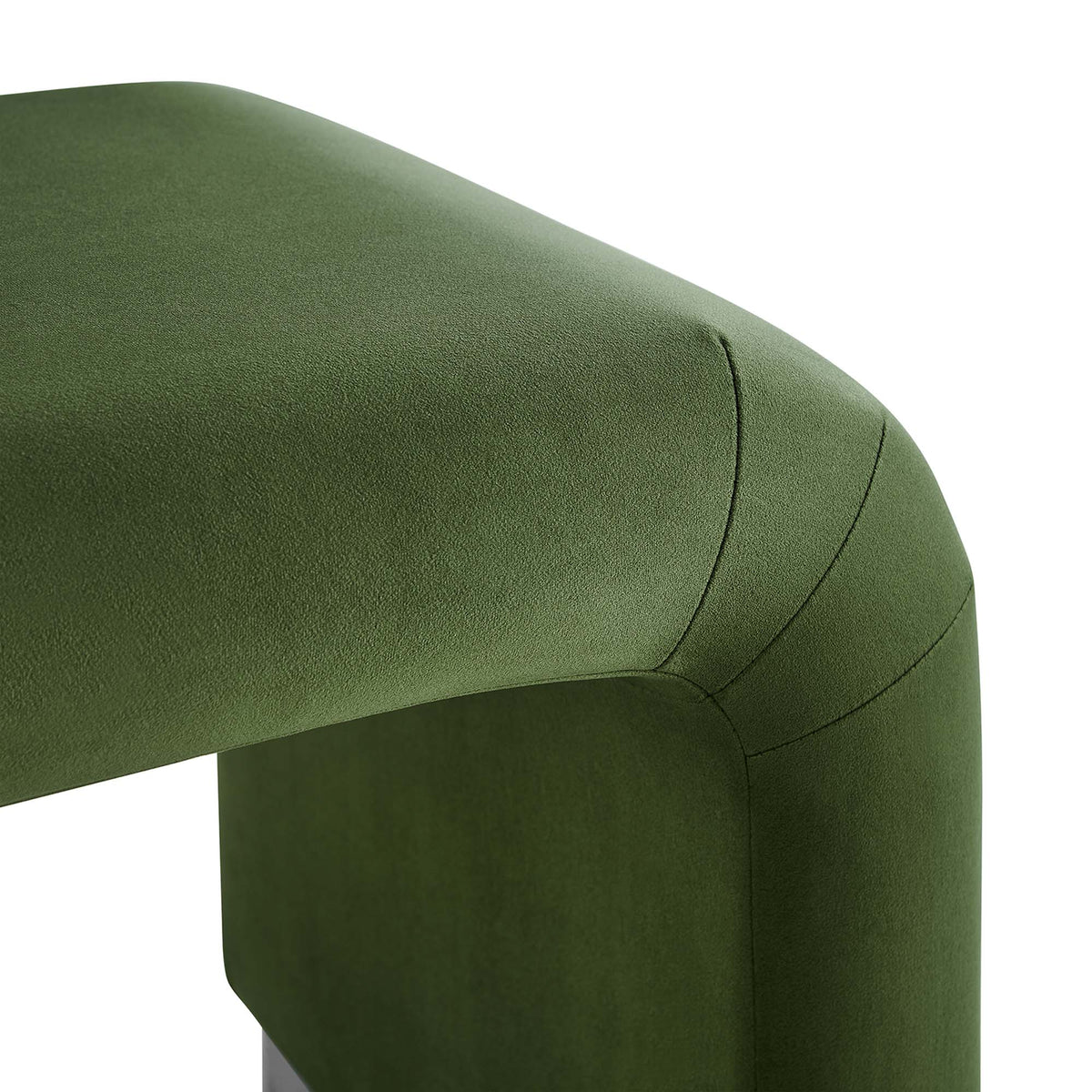 Koda Black/Moss Green Performance Velvet Waterfall Stool - Ornate Home
