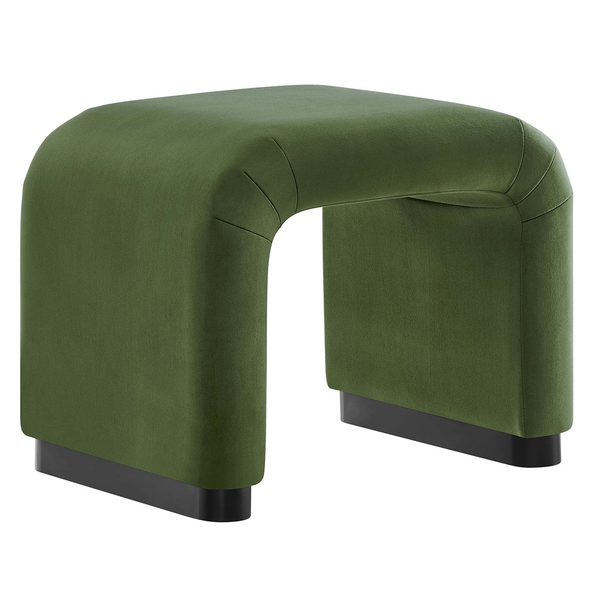Koda Black/Moss Green Performance Velvet Waterfall Stool - Ornate Home