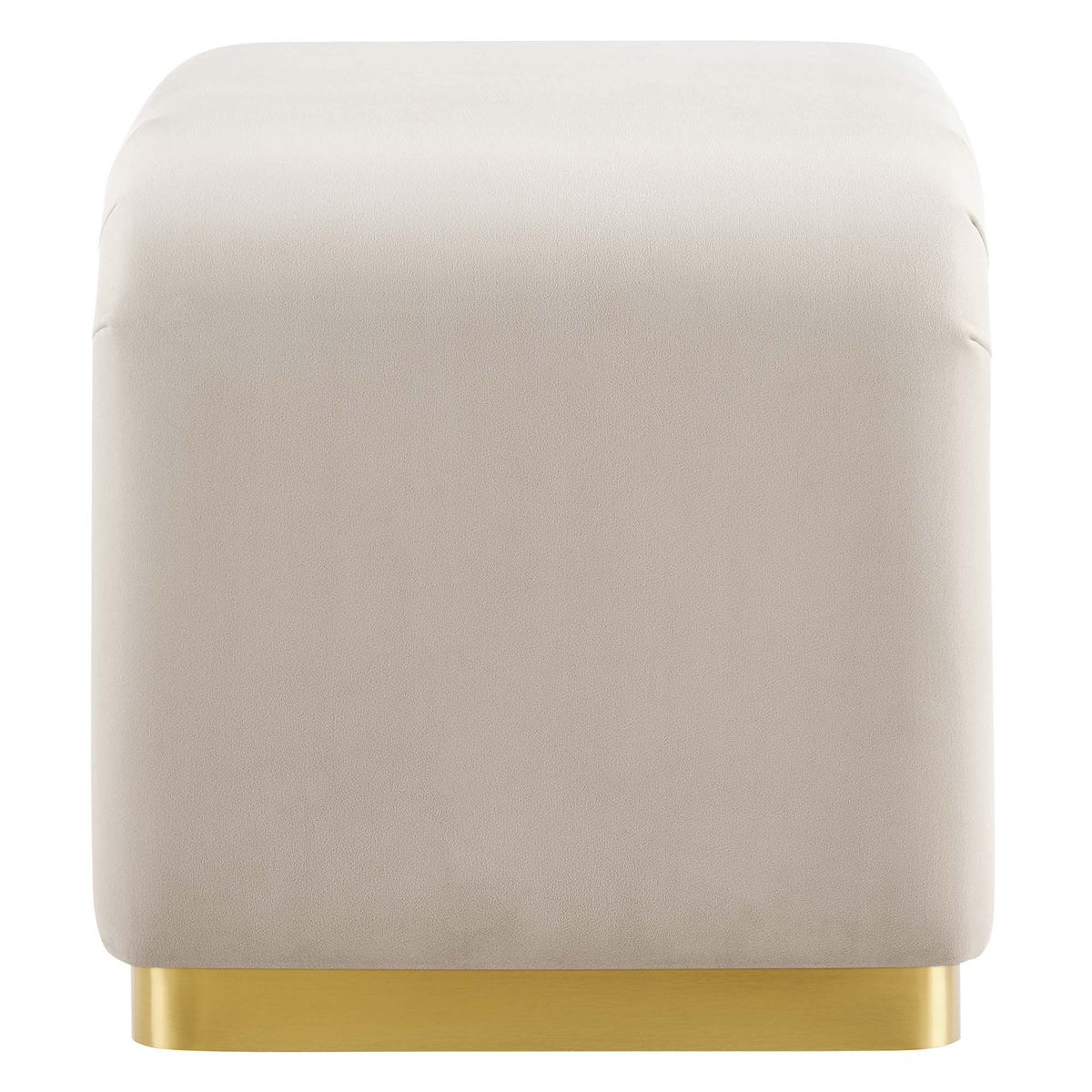 Koda Brass/Almond Performance Velvet Waterfall Stool - Ornate Home