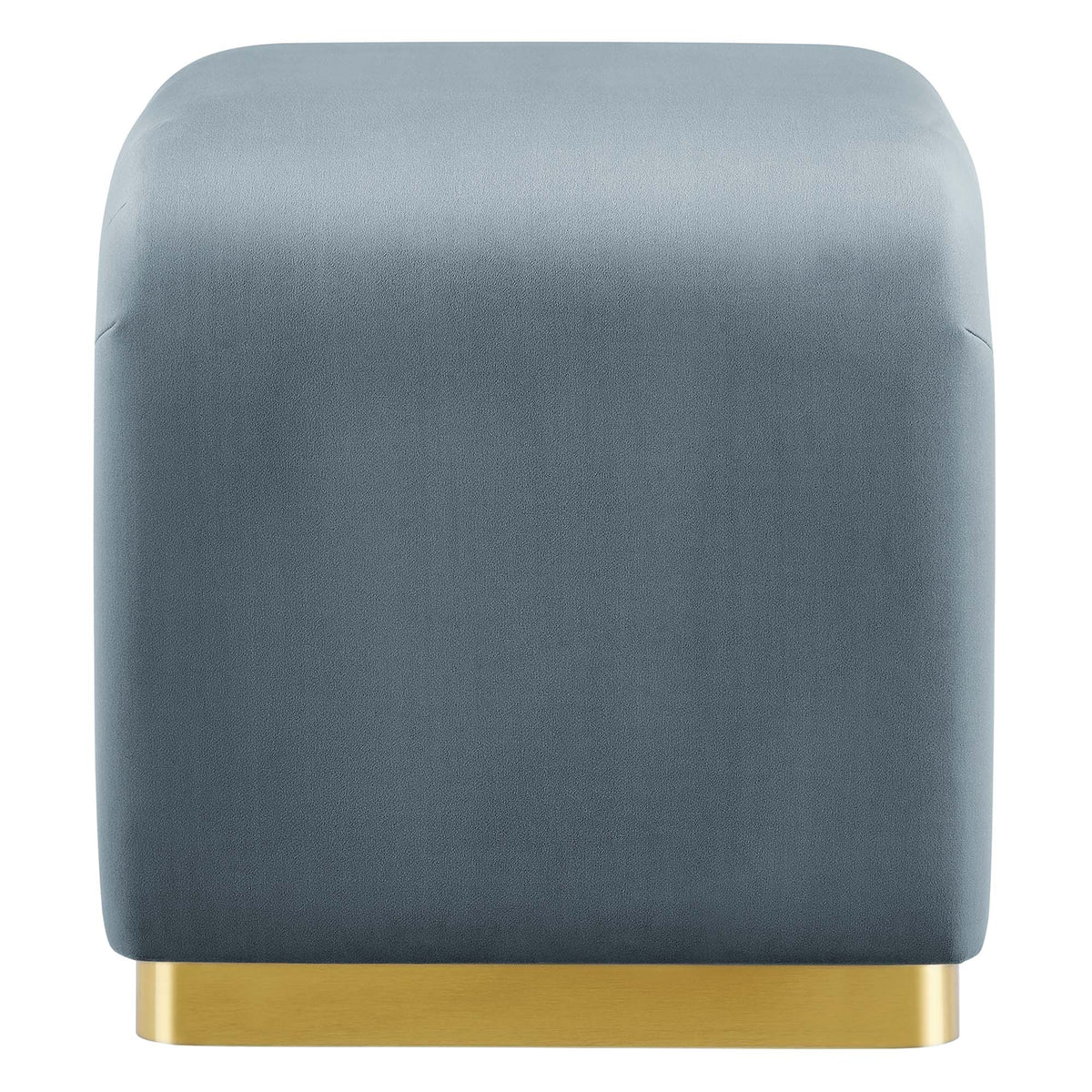 Koda Brass/Cadet Blue Performance Velvet Waterfall Stool - Ornate Home