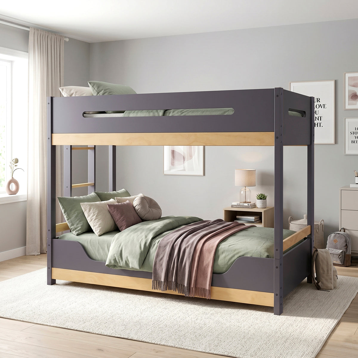 Koda Brown/Charcoal Twin Bunk Bed - Ornate Home