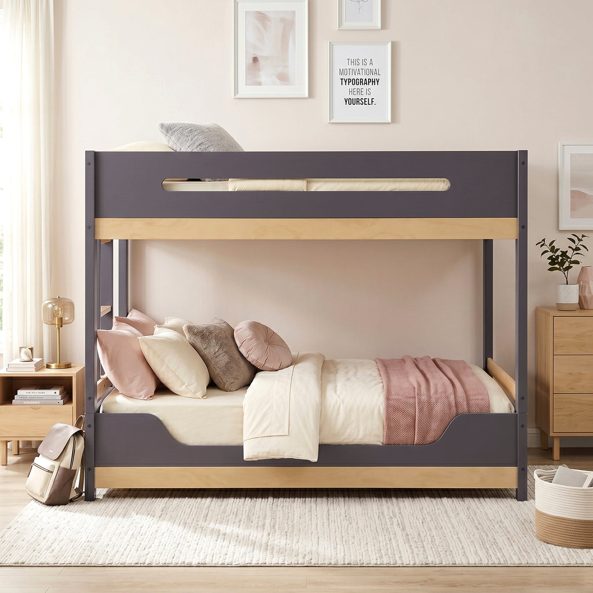 Koda Brown/Charcoal Twin Bunk Bed - Ornate Home