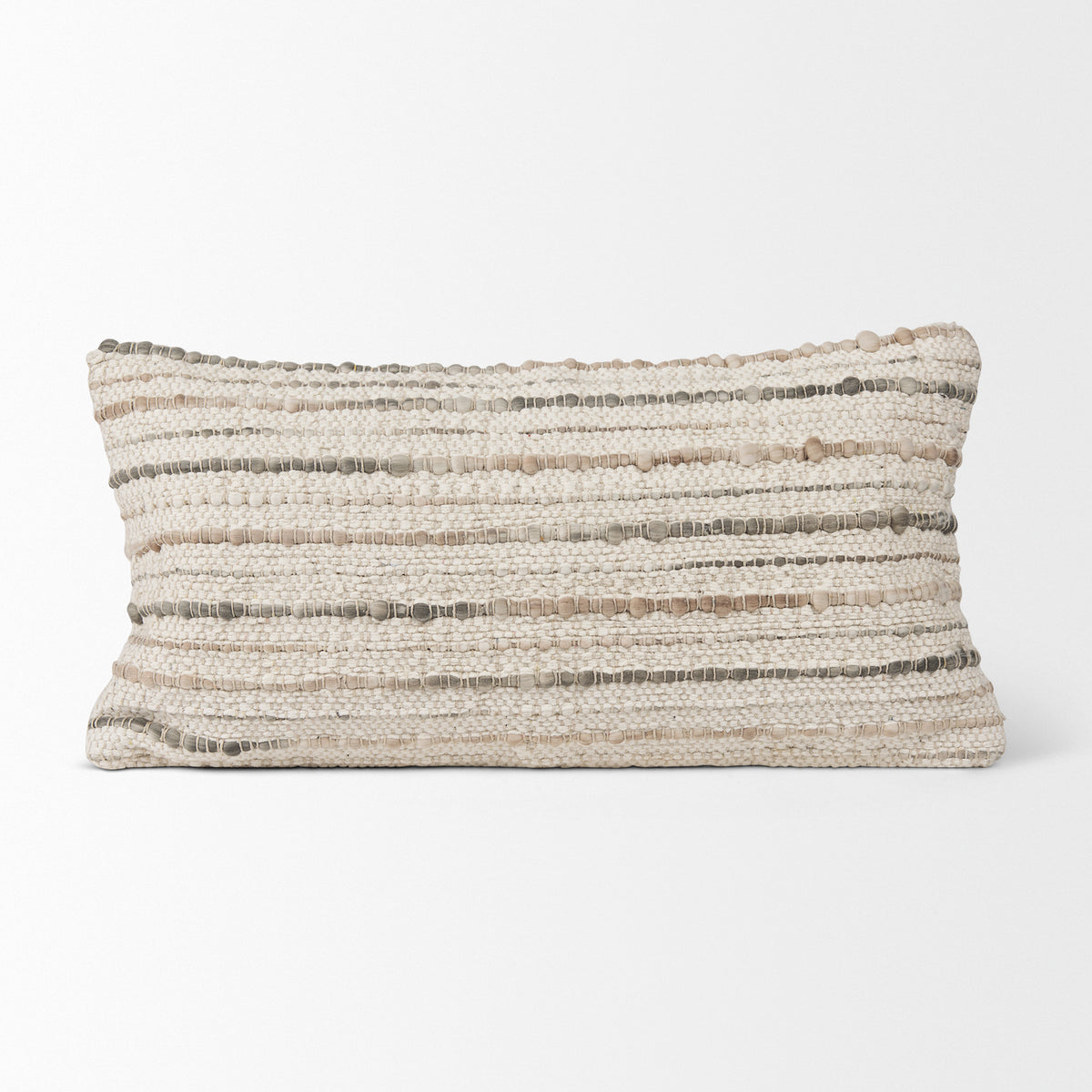 Kodi Cream 14x26 Lumbar Pillow Cover with Down Filler (Set of 2) - Ornate Home