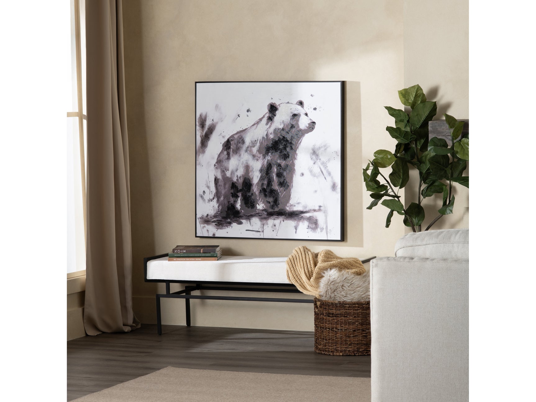 Kodiak Black/White Canvas - Ornate Home