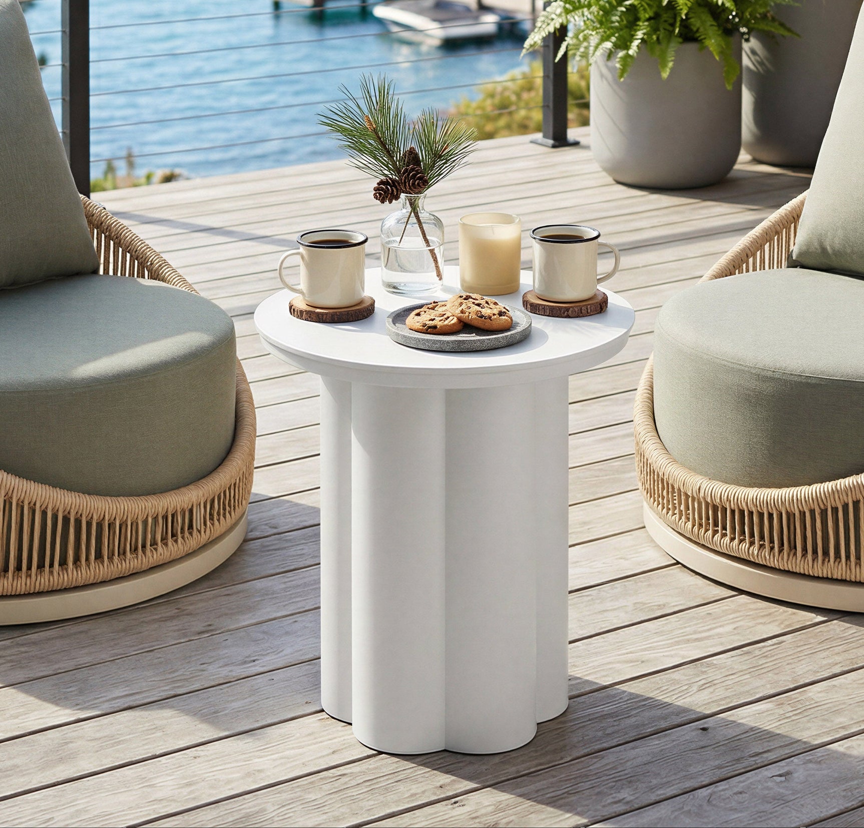 Kogur White Side Table
