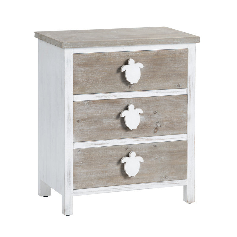 Kona Beach White/Brown Three-Drawer Chest - Ornate Home