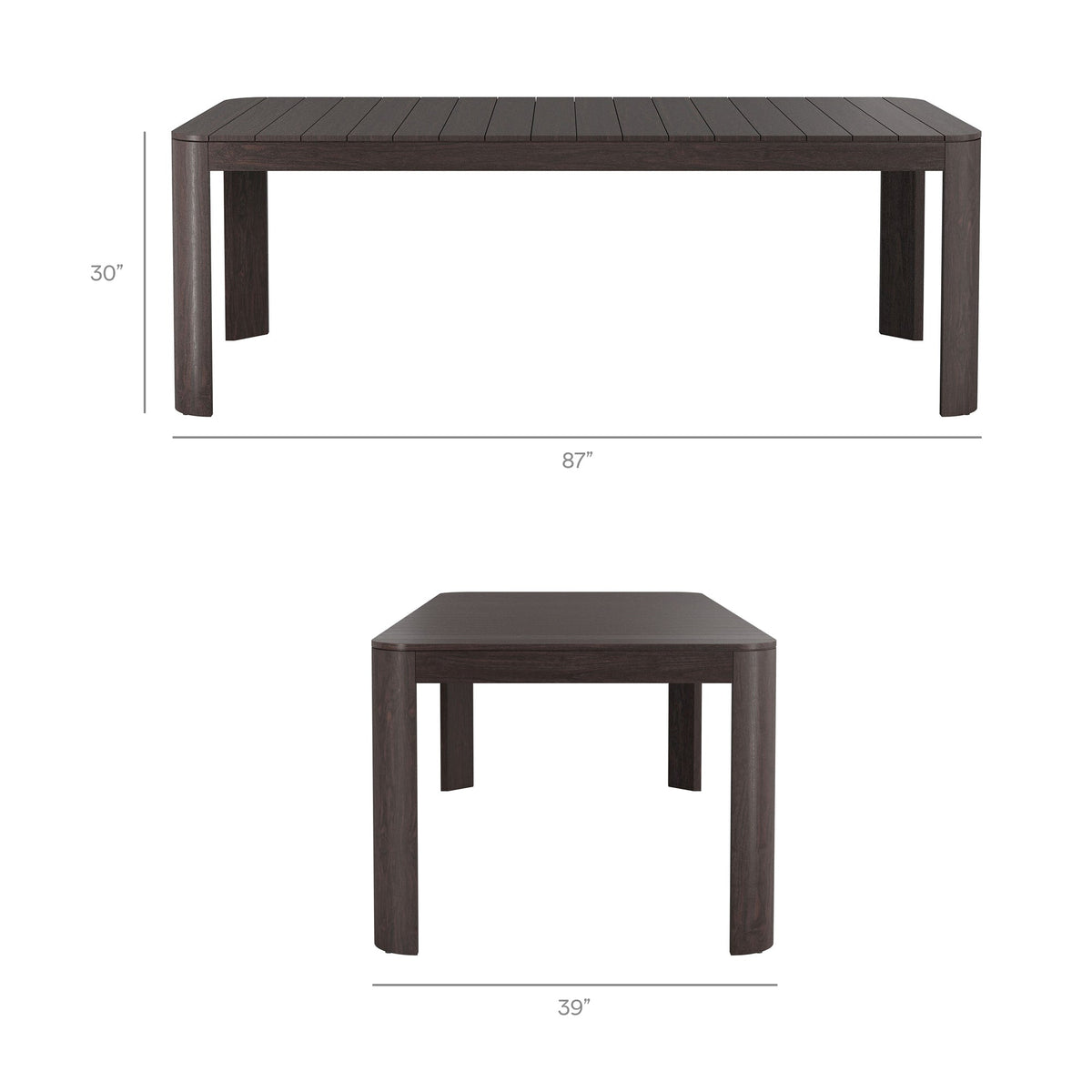 Kona Dark Brown Ash 7-Piece Outdoor Teak Wood Dining Set
