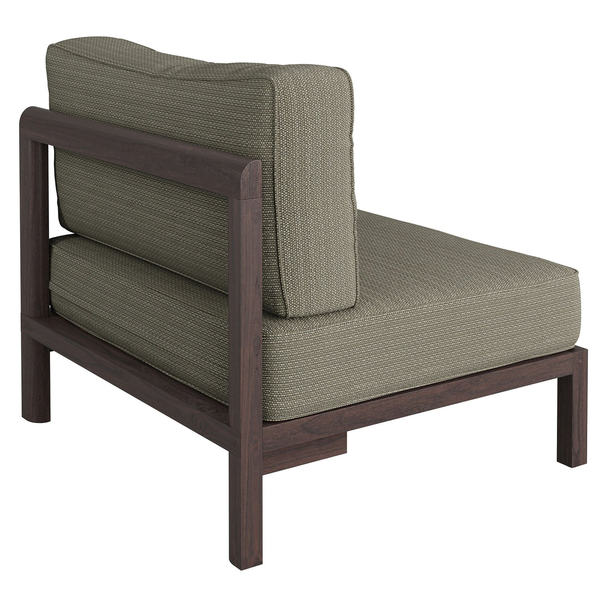 Kona Dark Brown Ash Outdoor Teak Wood Armless Modular Chair