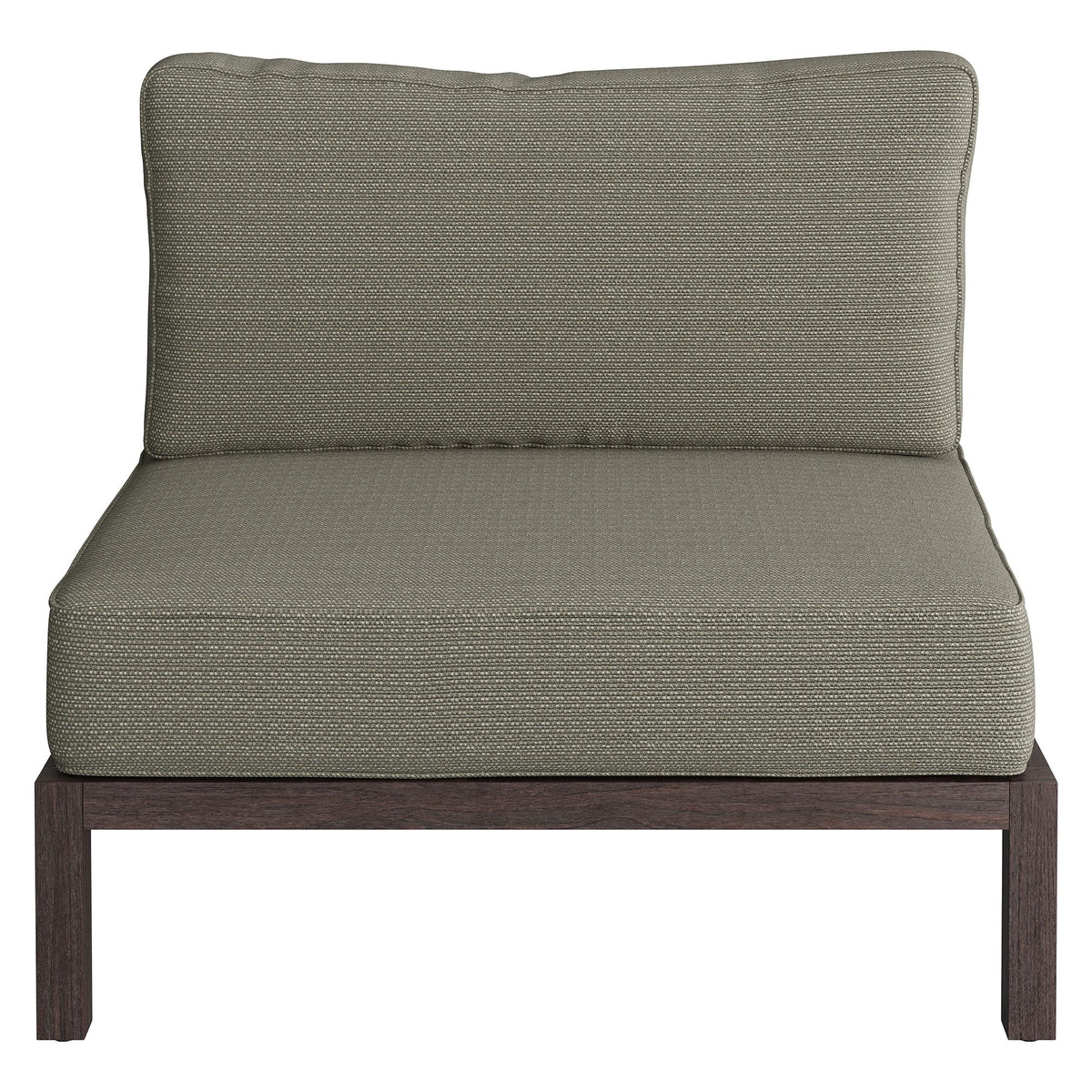 Kona Dark Brown Ash Outdoor Teak Wood Armless Modular Chair