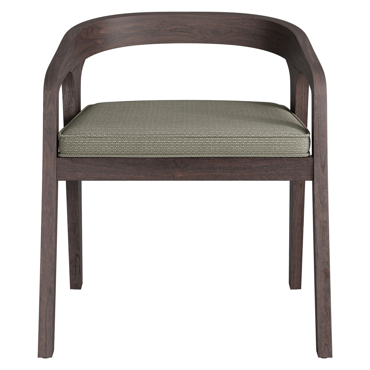 Kona Dark Brown Ash Outdoor Teak Wood Barrel Dining Chair