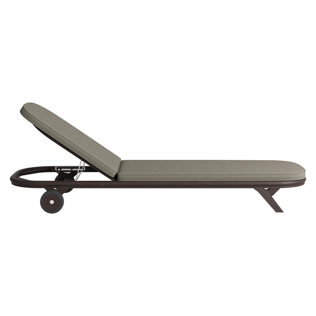 Kona Dark Brown Ash Outdoor Teak Wood Chaise Lounge Chair