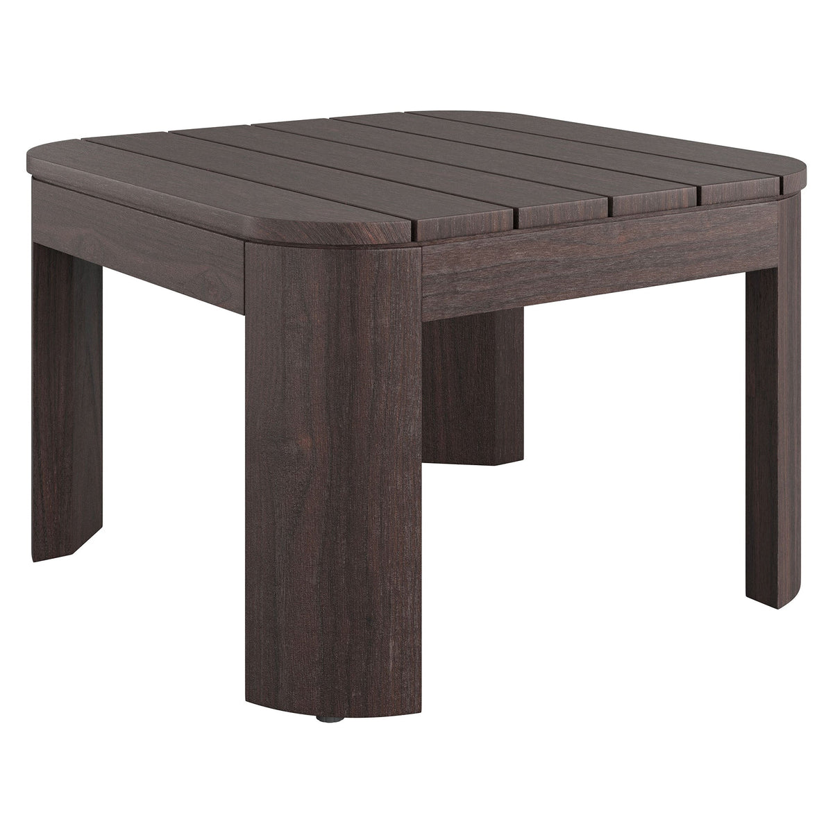 Kona Dark Brown Outdoor Teak Wood Side Table