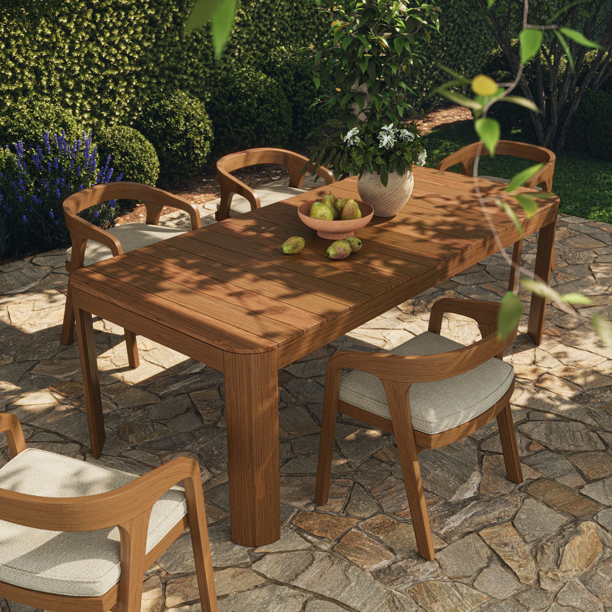 Kona Natural 87 Inch Outdoor Teak Wood Dining Table