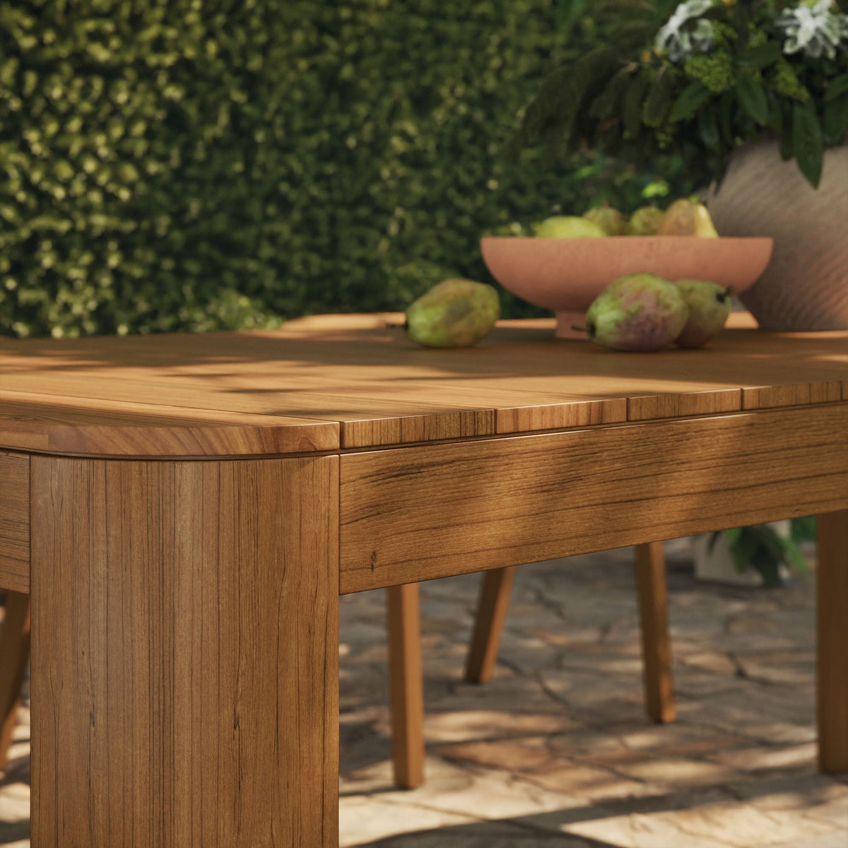 Kona Natural 87 Inch Outdoor Teak Wood Dining Table