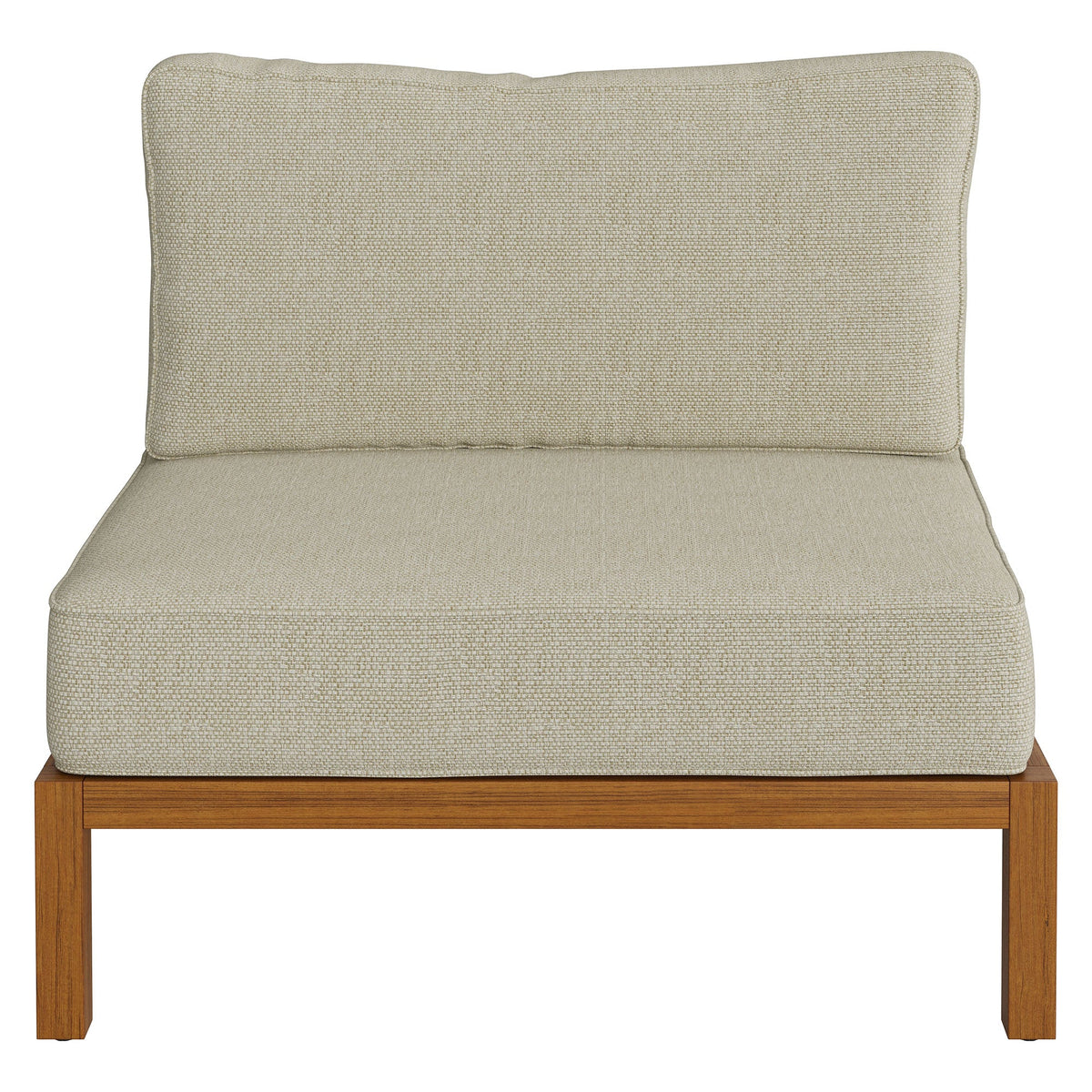 Kona Natural Sand Outdoor Teak Wood Armless Modular Chair - Ornate Home