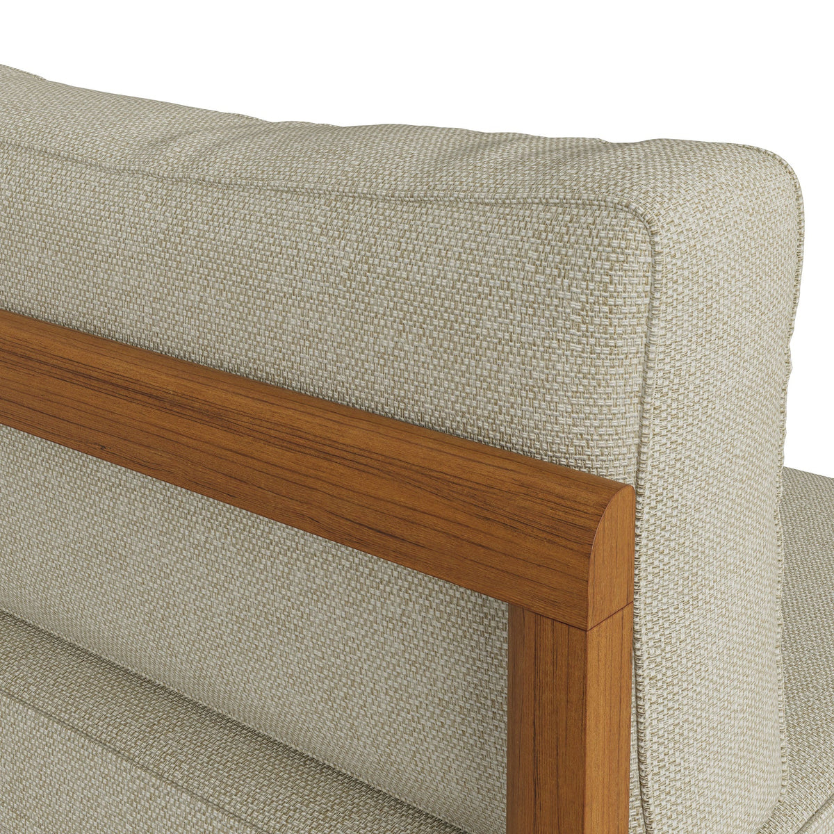 Kona Natural Sand Outdoor Teak Wood Armless Modular Chair - Ornate Home