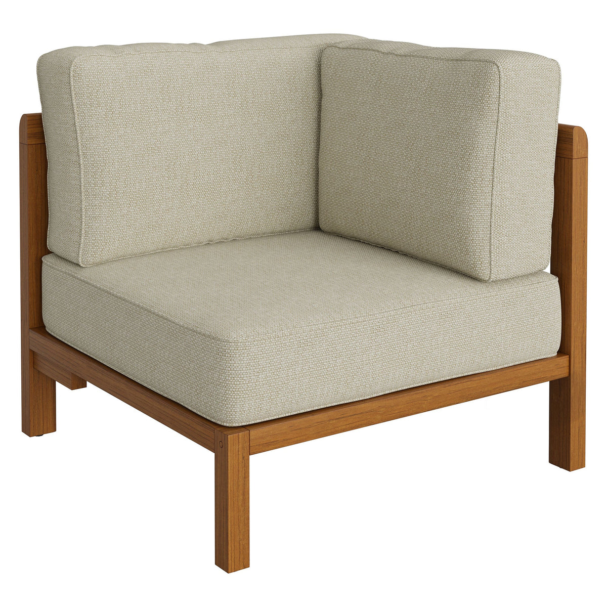 Kona Natural Sand Outdoor Teak Wood Corner Modular Chair