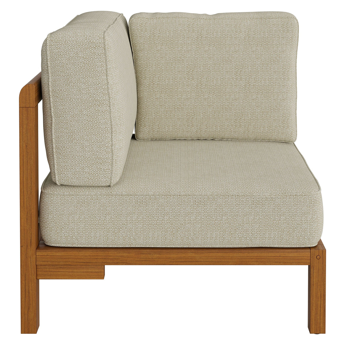 Kona Natural Sand Outdoor Teak Wood Corner Modular Chair