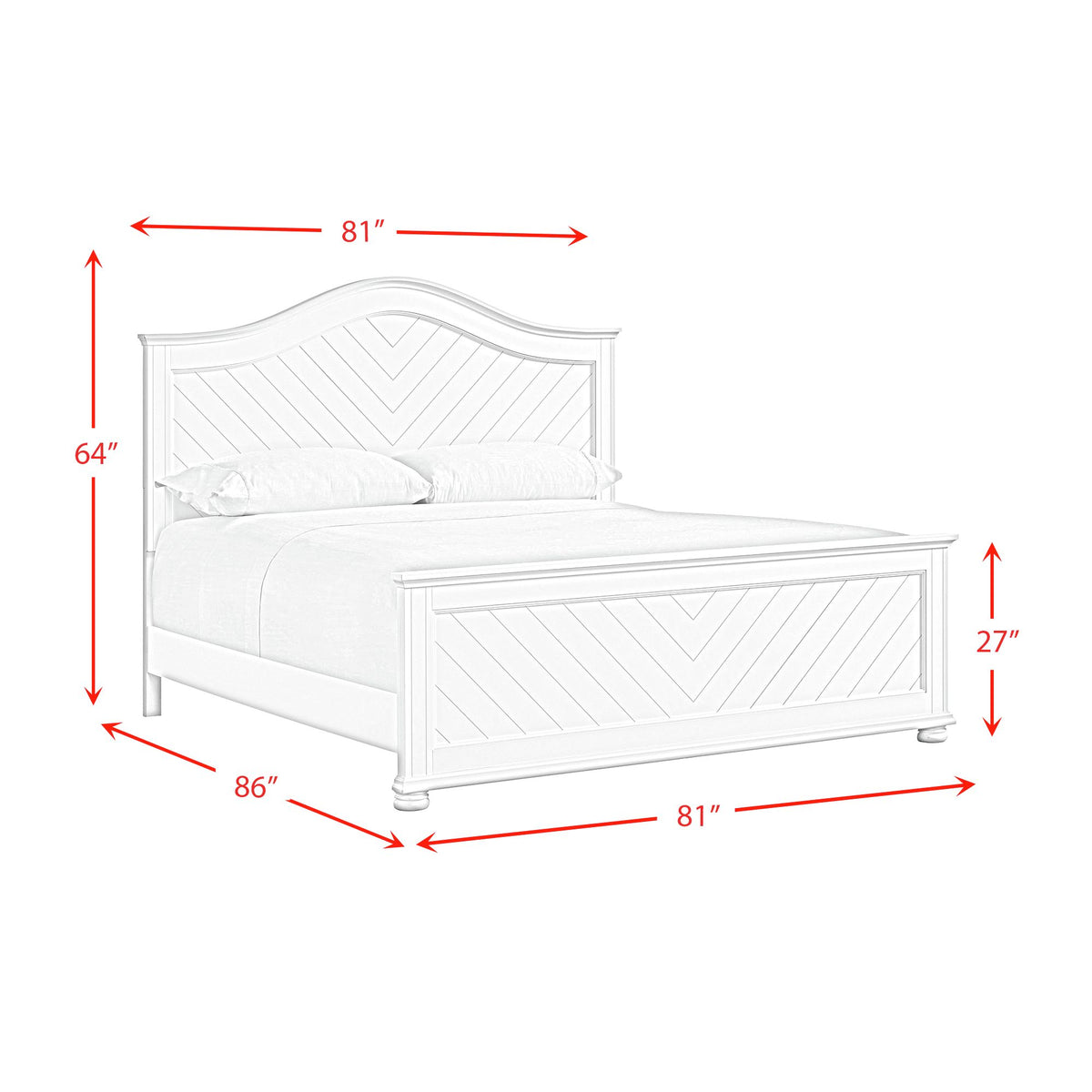 Kona White 3-Piece King Bedroom Set - Ornate Home