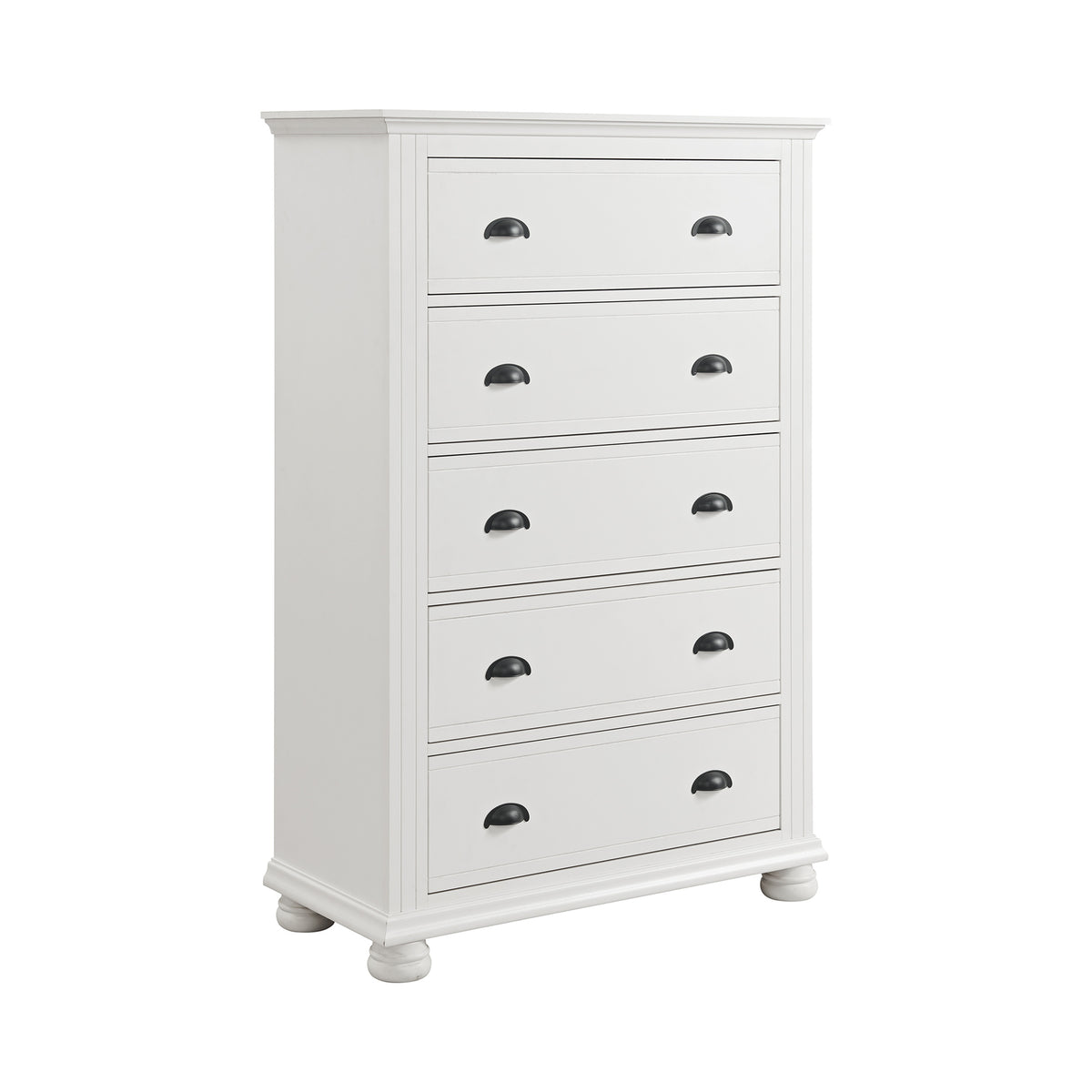 Kona White 4-Piece Queen Bedroom Set with 2 Nightstands & Chest - Ornate Home