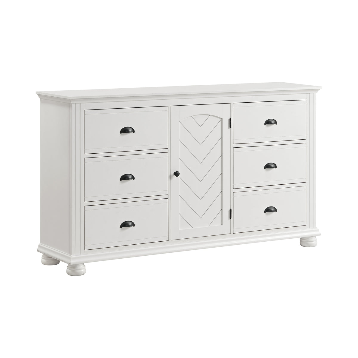 Kona White 6-Drawer Dresser - Ornate Home