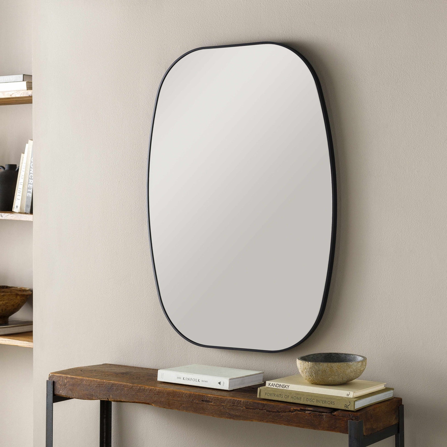 Kopparberg Black Gold Frame Round Mirror - Ornate Home
