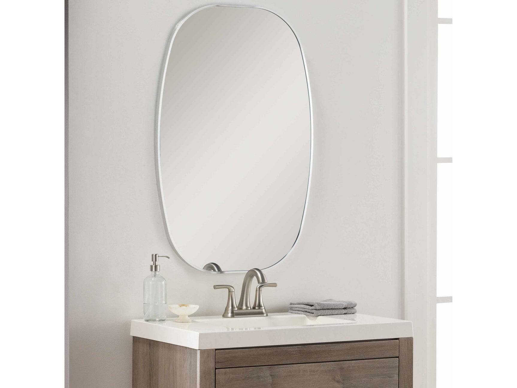 Kopparberg Metallic Silver Gold Frame Round Mirror - Ornate Home