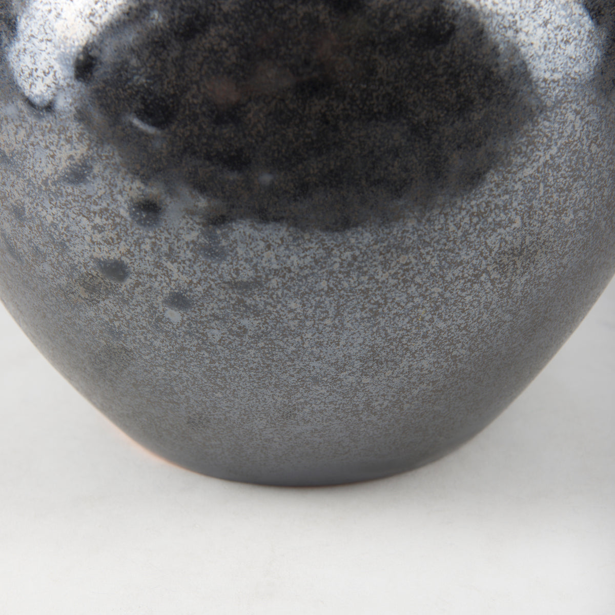 Kora Gray Short Dark Metallic Double Ear Vase - Ornate Home