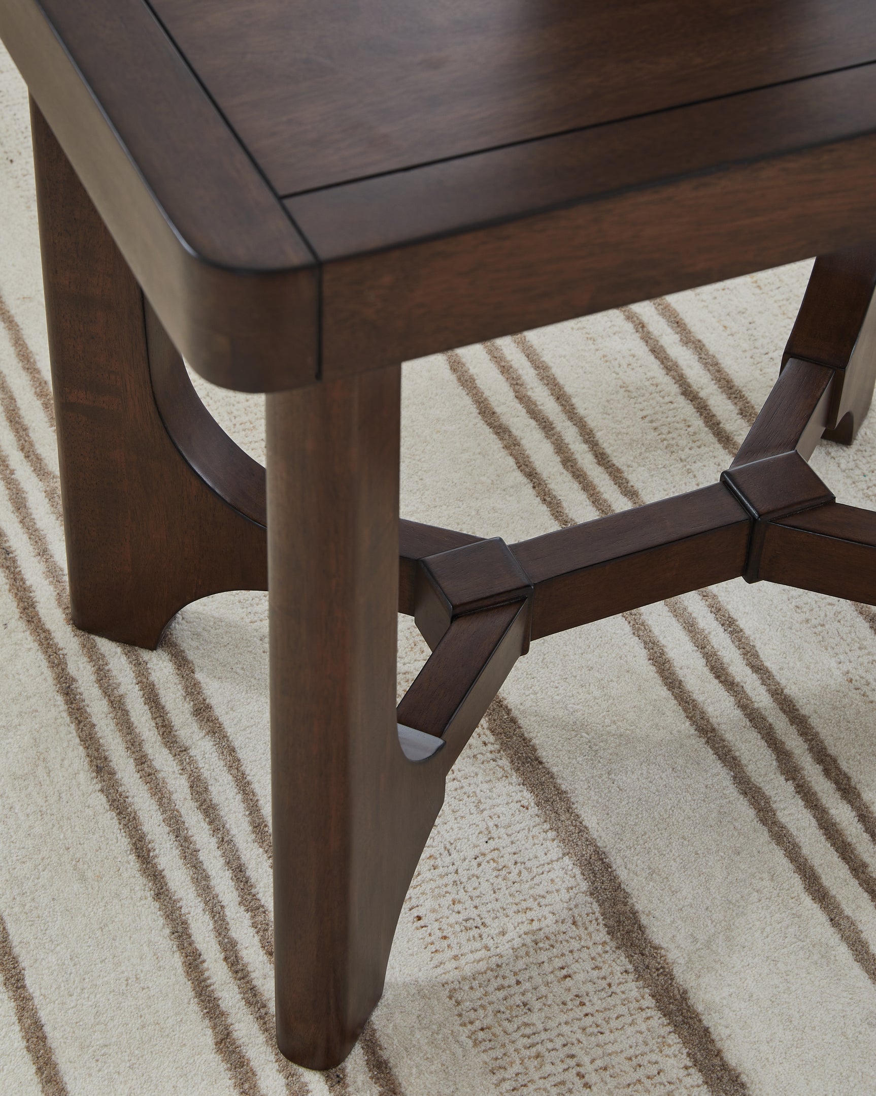 Korestone Dark Brown Rectangular End Table - Ornate Home