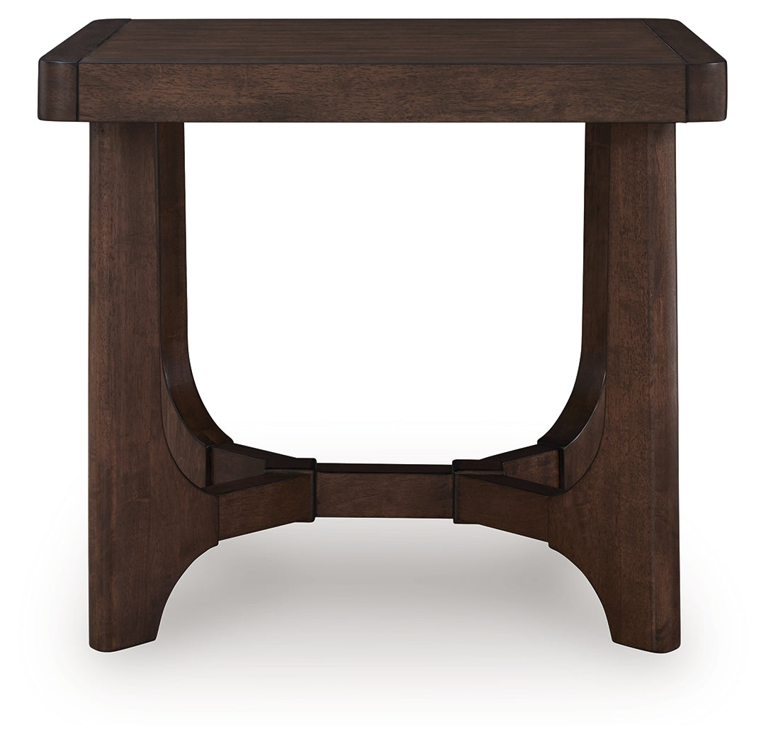 Korestone Dark Brown Rectangular End Table - Ornate Home