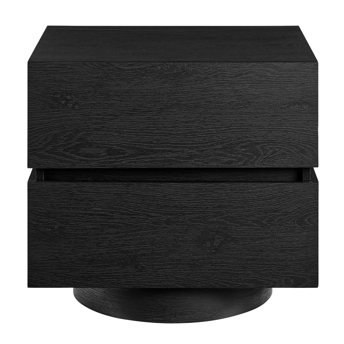 Koval Black Floating Pedestal 2-Drawer Nightstand - Ornate Home