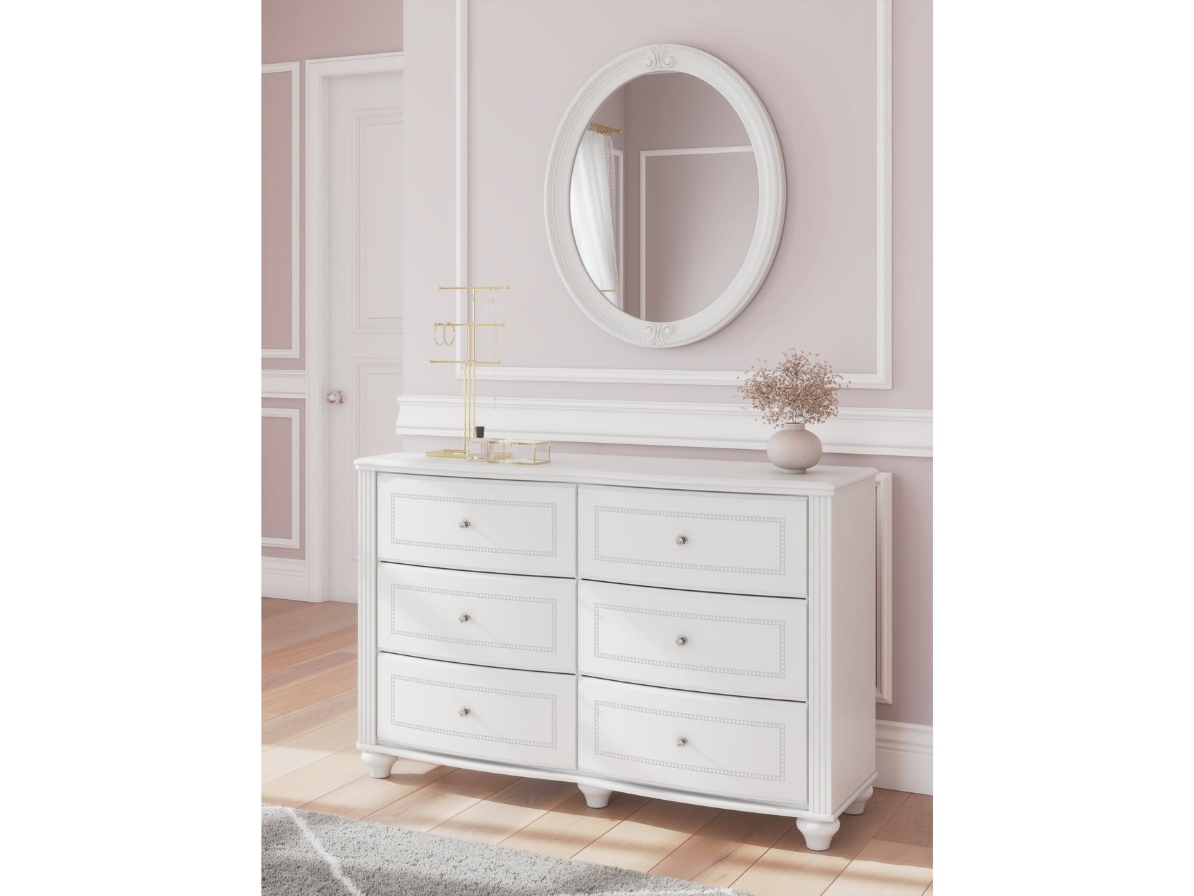 Kozlani White Dresser and Mirror (Online Special Price) - Ornate Home